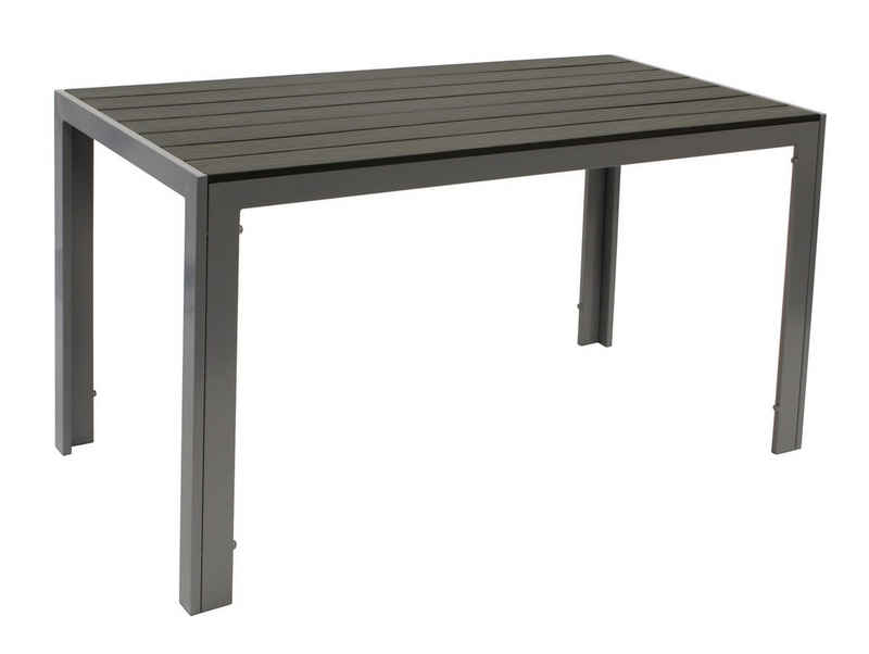 DEGAMO Gartentisch »SORANO« (1-St), rechteckig 70x125cm, Gestell Aluminium silbergrau, Tischplatte Polywood dunkelgrau