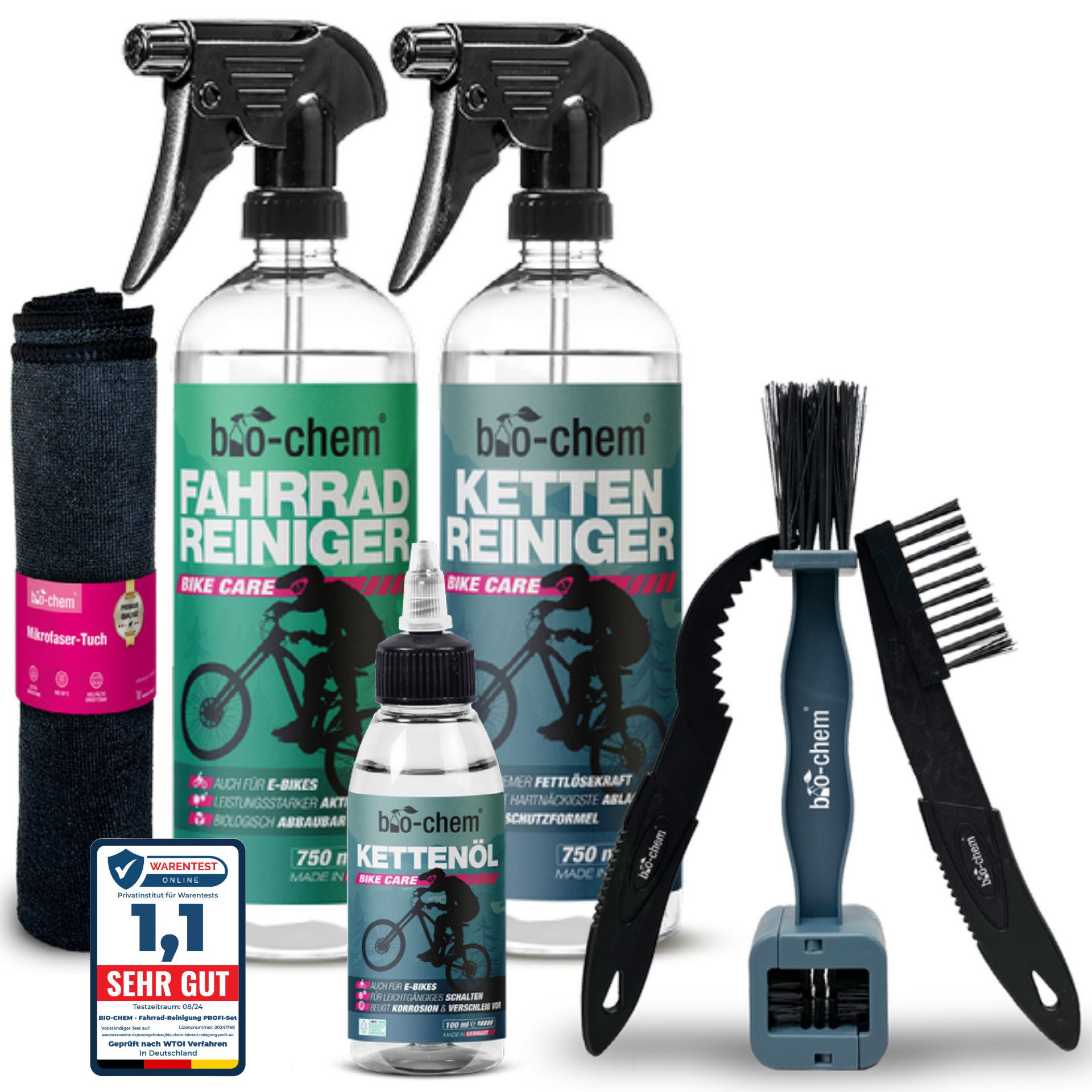 bio-chem Fahrrad Reinigungsset – Profi-SET 7-TLG für alle Fahrräder Zweiradreiniger