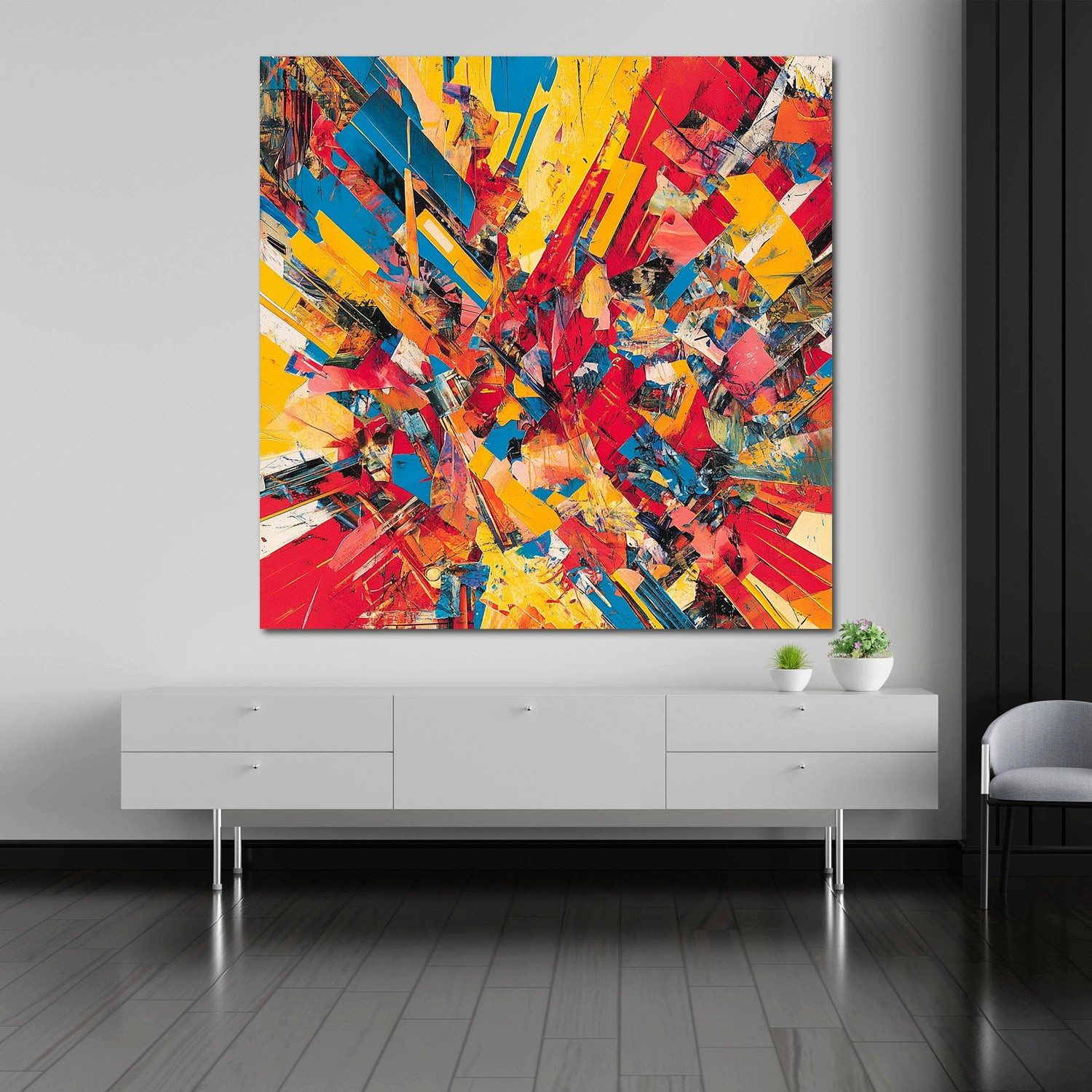 Artedinoi Leinwandbild Abstrakt dynamische Explosion Leinwandbild Wandbild Kunstdruck XL Wand, Dynamische Farbexplosion