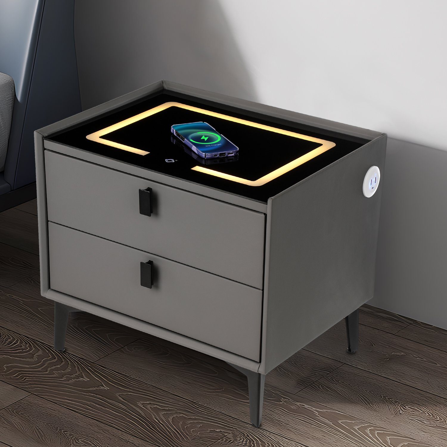 LETGOSPT Nachttisch Moderne Nachttisch mit LED günstig online kaufen