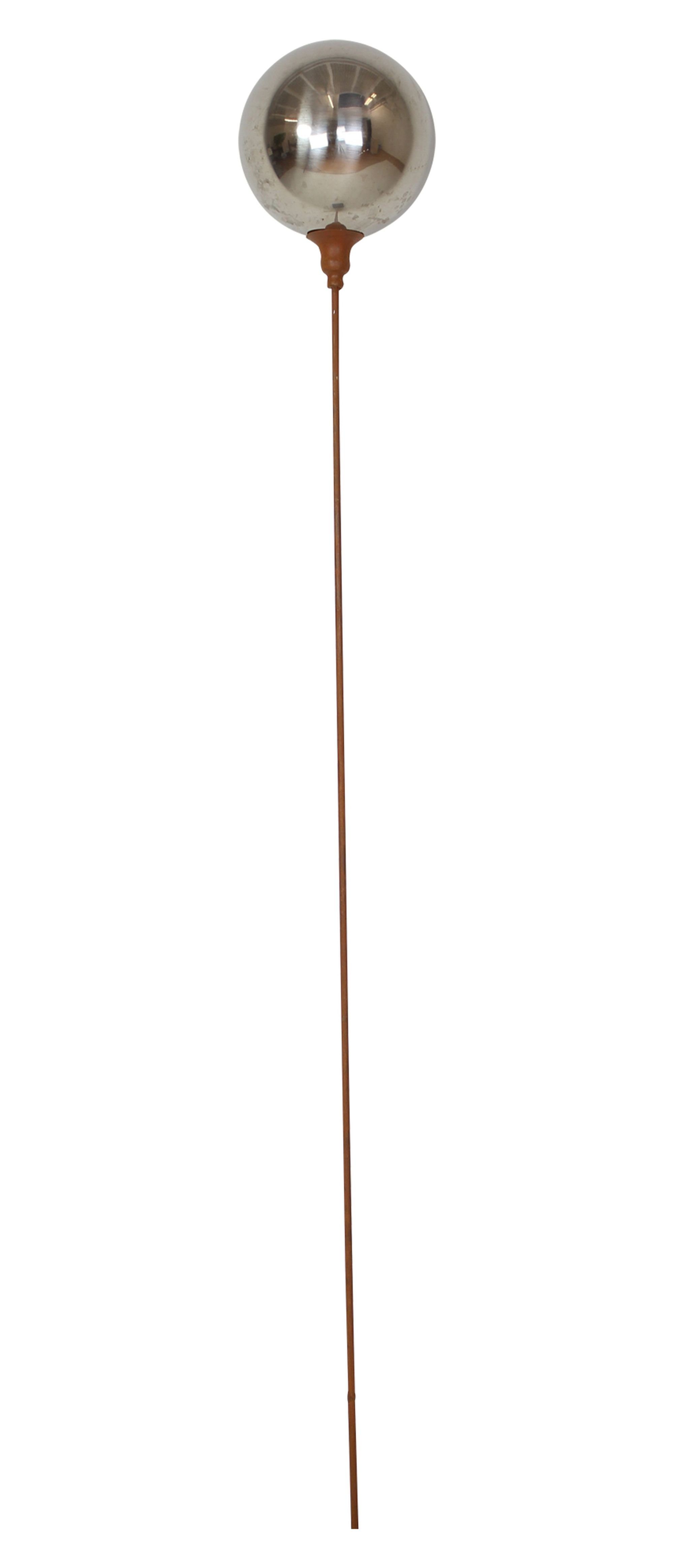 Dekoleidenschaft Gartenstecker "Kugel" aus Metall in Rostoptik 118 cm hoch, Metallstecker Beetstecker (1-St) Dekostecker mit verspiegelter Kugel, Gartendeko für Draußen