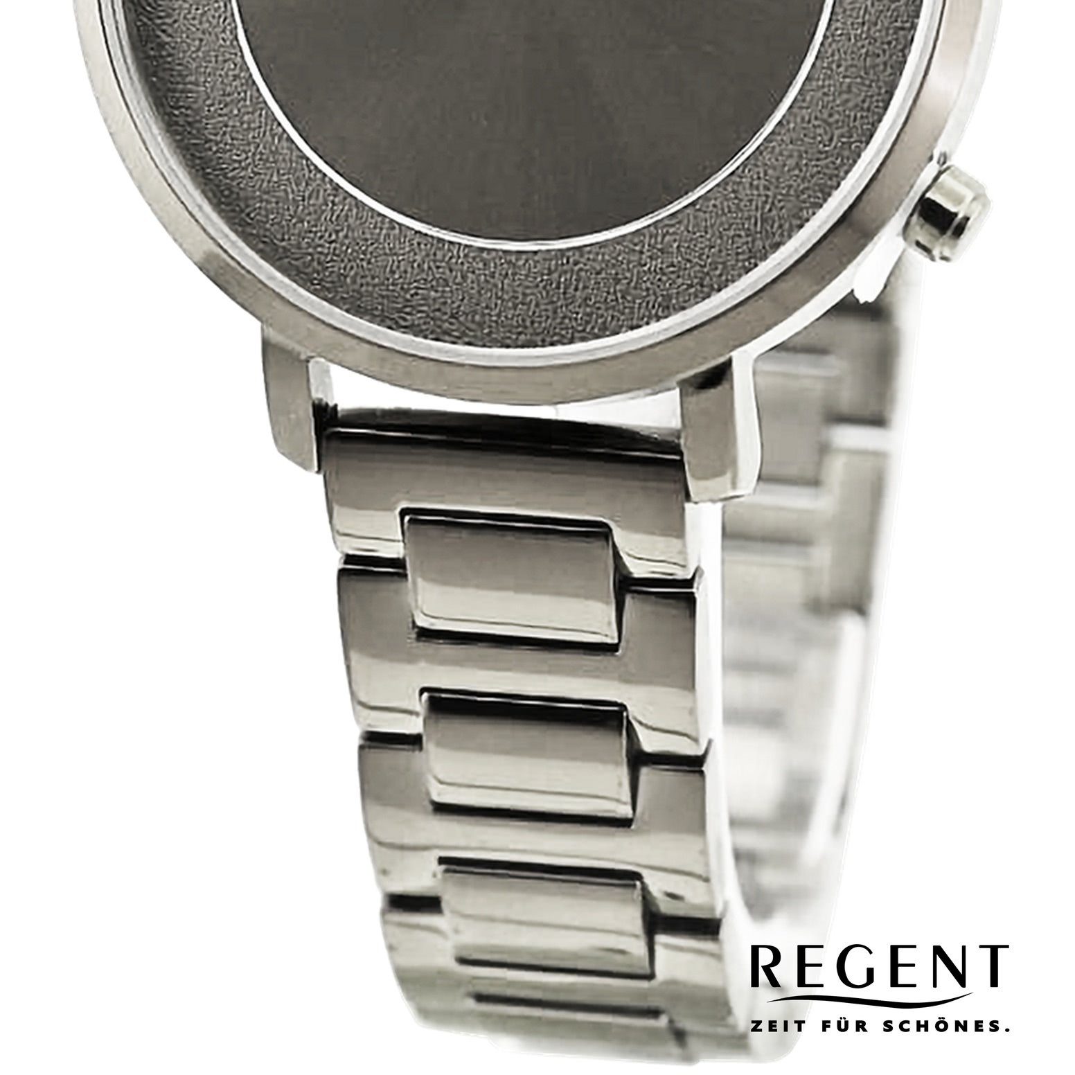 Armbanduhr rund, Regent extra Regent Damen Damen groß Armbanduhr Analog, 35mm), Metallarmband Quarzuhr (ca.