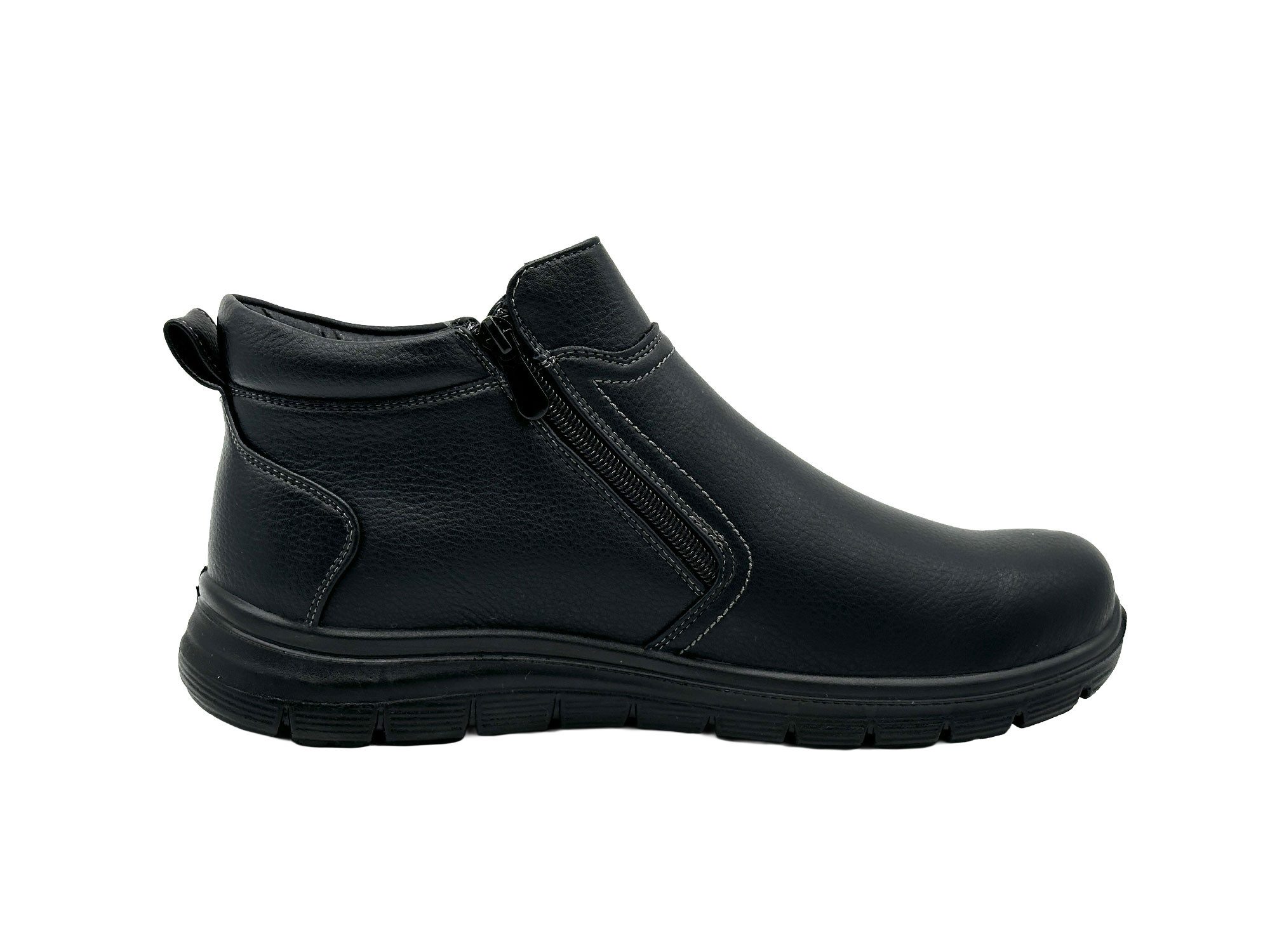 Nowaland Warme Herren Winterstiefeletten mit Doppelreißverschluss Winterstiefelette Wasserabweisend, rutschfest, warm gefüttert – Bild 5 von 5