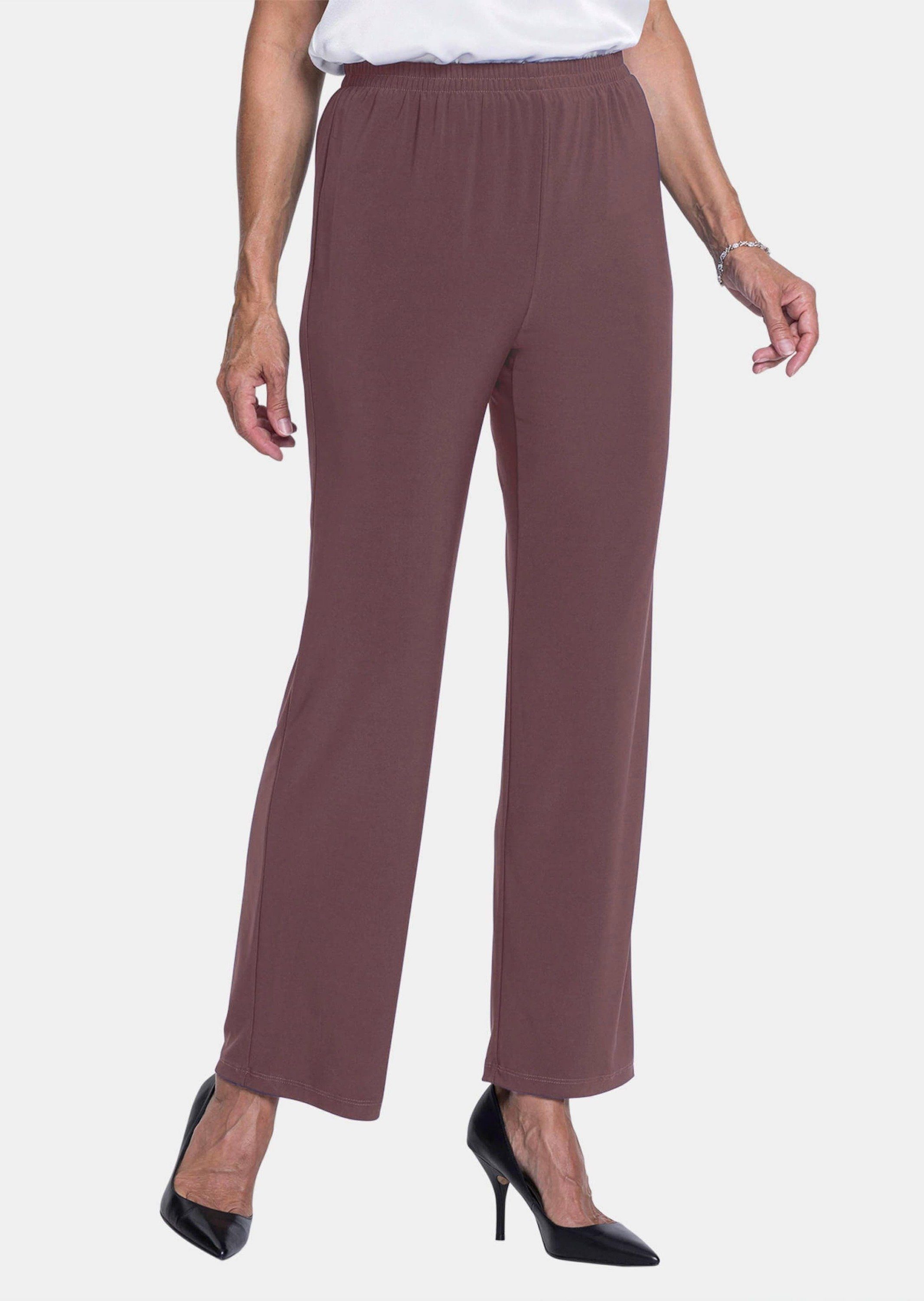 GOLDNER Schlupfhose Kurzgröße: Slinky-Hose mit weitem Bein Jerseyhose mit Schlupfbund und Knöchellänge