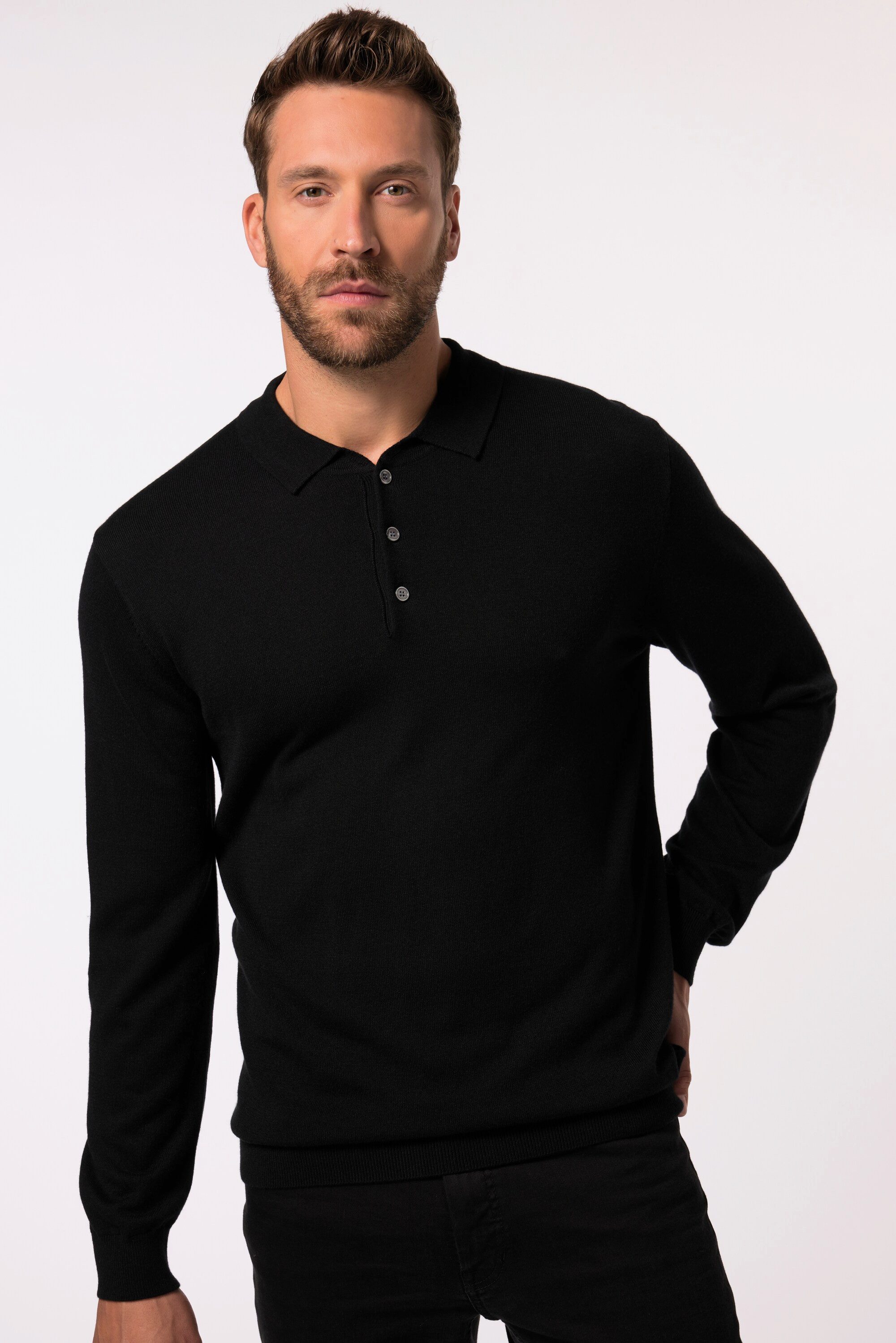 JP1880 Rundhalspullover JP 1880 Strick-Poloshirt FLEXNAMIC® günstig online kaufen
