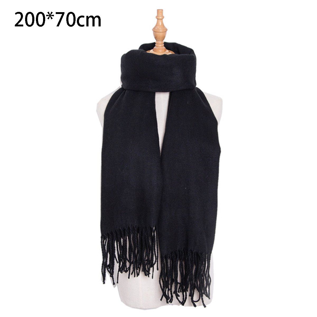 Union Reisen Modeschal Einfarbiger Schal für Herbst und Winter, (1-St) schwarz