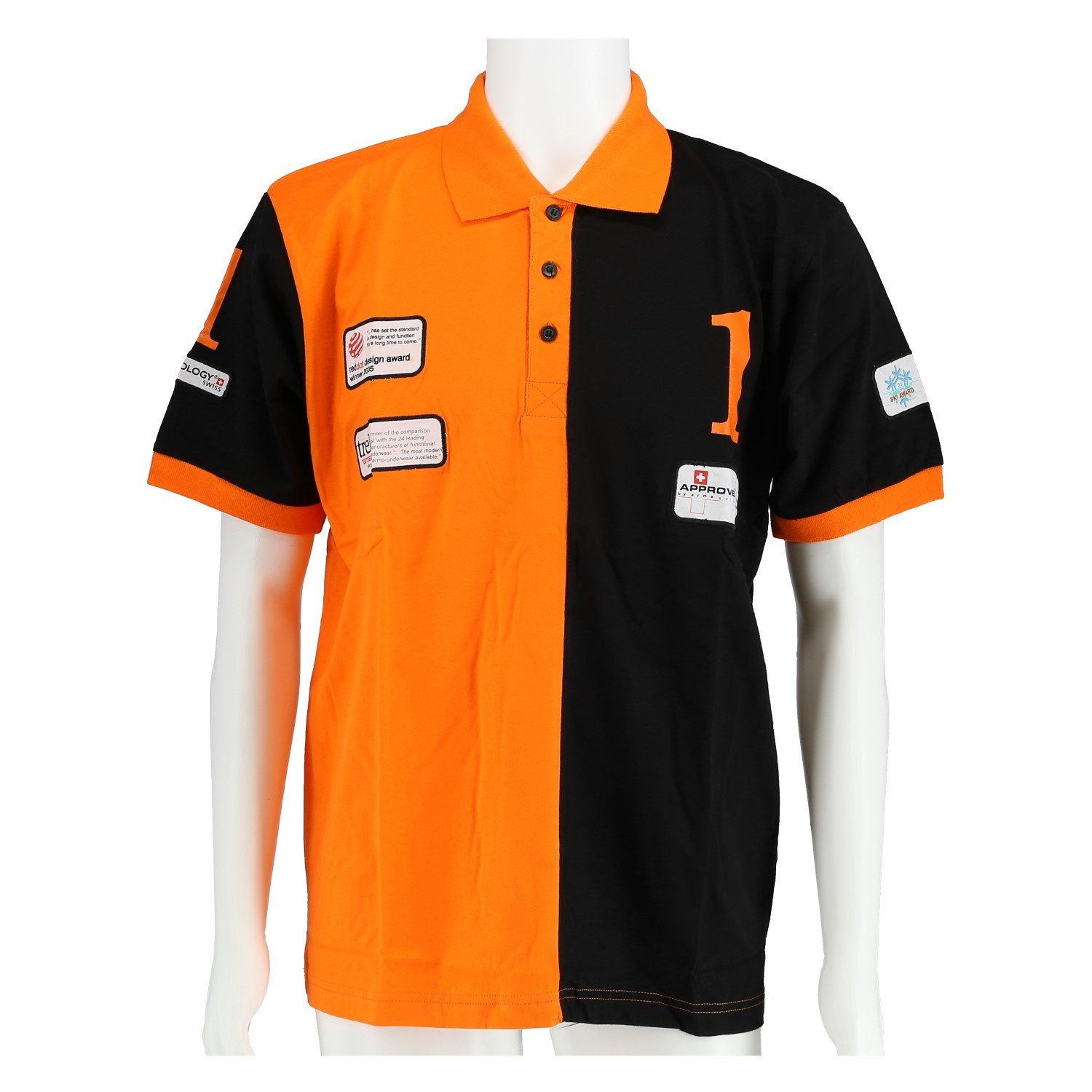 X-Bionic Poloshirt Piquet Kurzarm schwarz/orange Herren (Größe L)