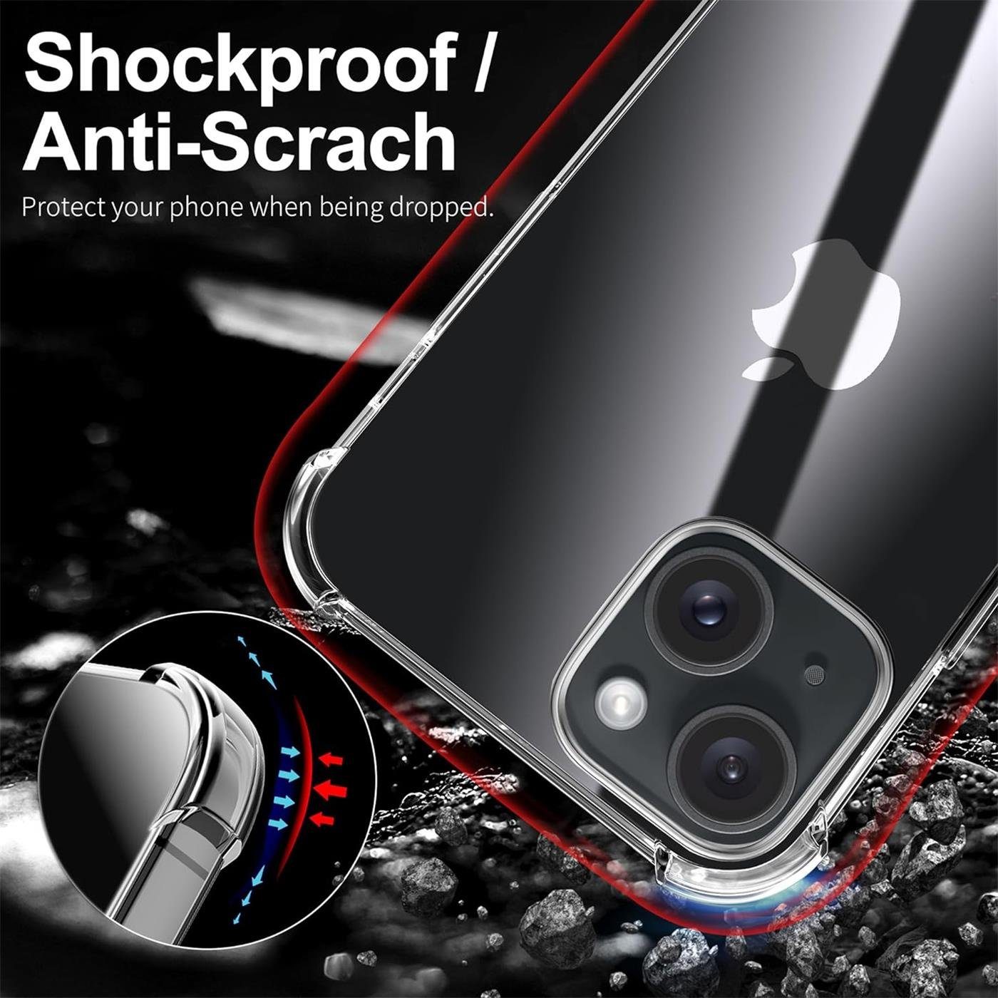 CoolGadget Handyhülle Anti Shock Rugged Case für Apple iPhone 15 6,1 Zoll, Slim Cover Kantenschutz Schutzhülle für iPhone 15 Hülle Transparent – Bild 5 von 5