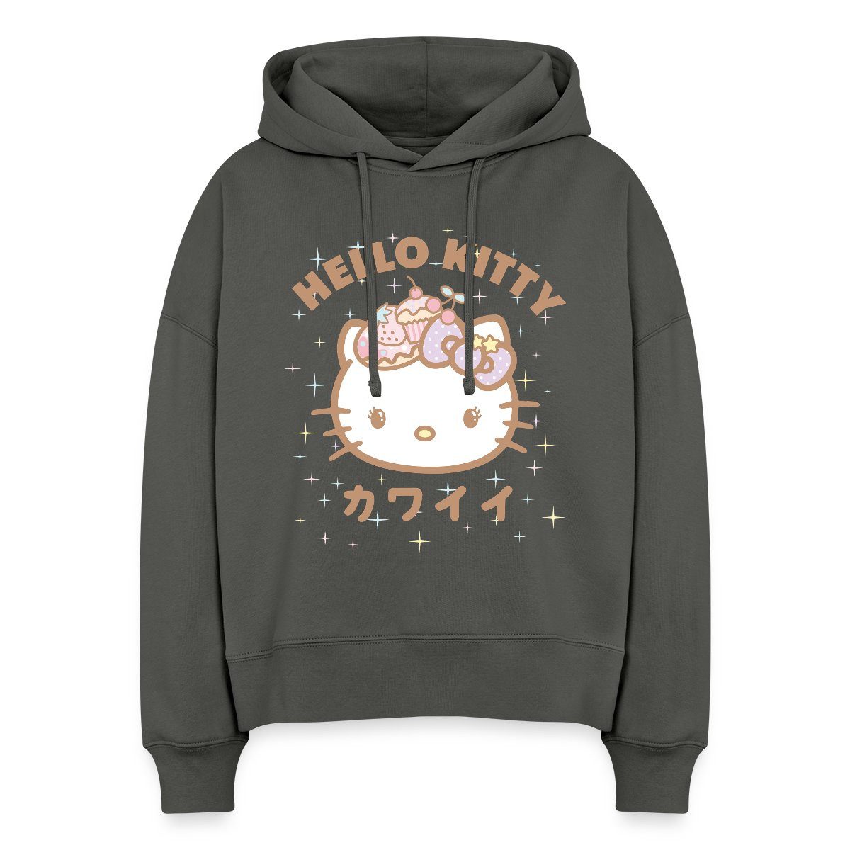 Hoodie Hello Kitty Kawaii Stil Frauen Boxy Organic Hoodie