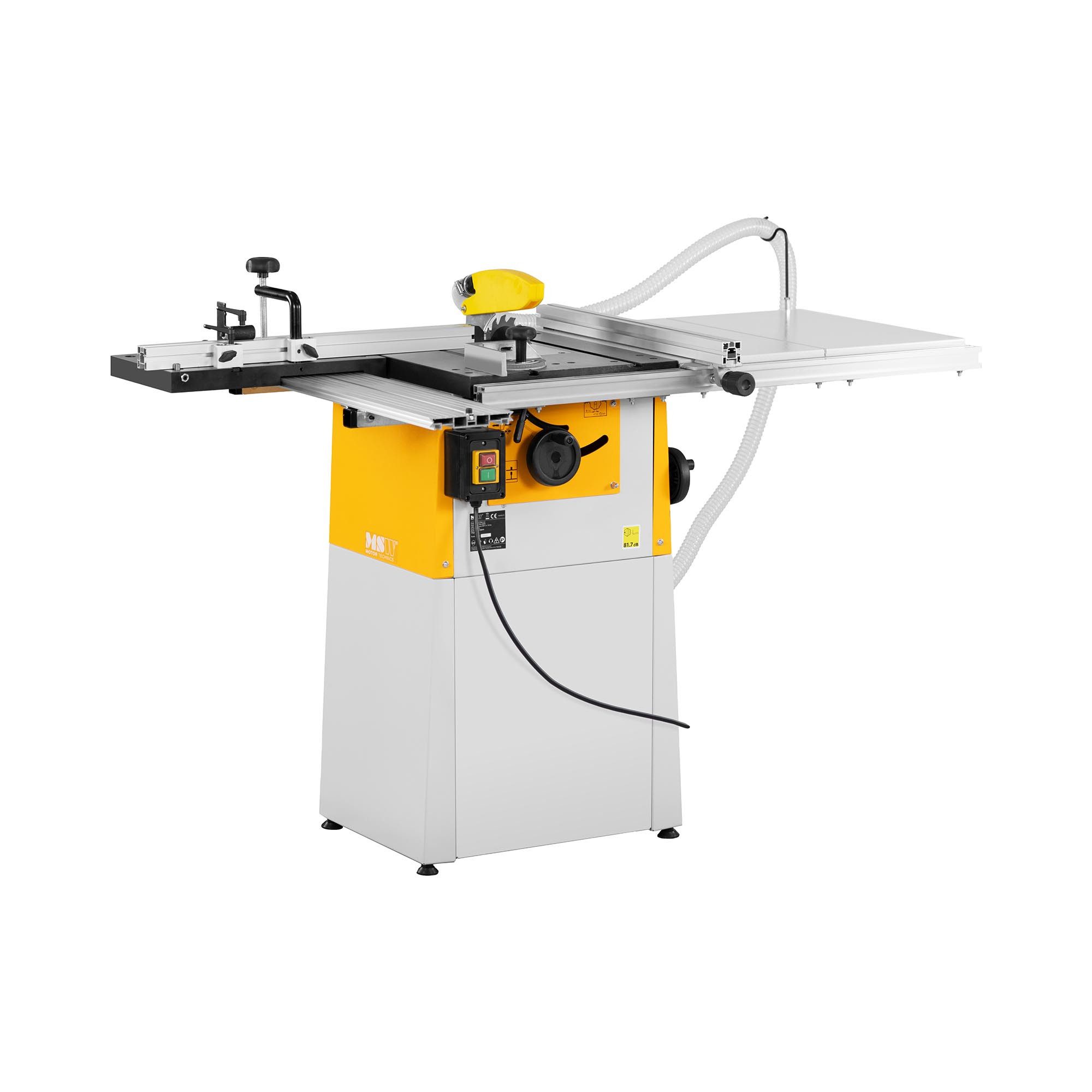 MSW Tischkreissäge 1100 W 400 V Parallelanschlag Staubabsaugung Holz Sägeblatt 200mm, 400 V