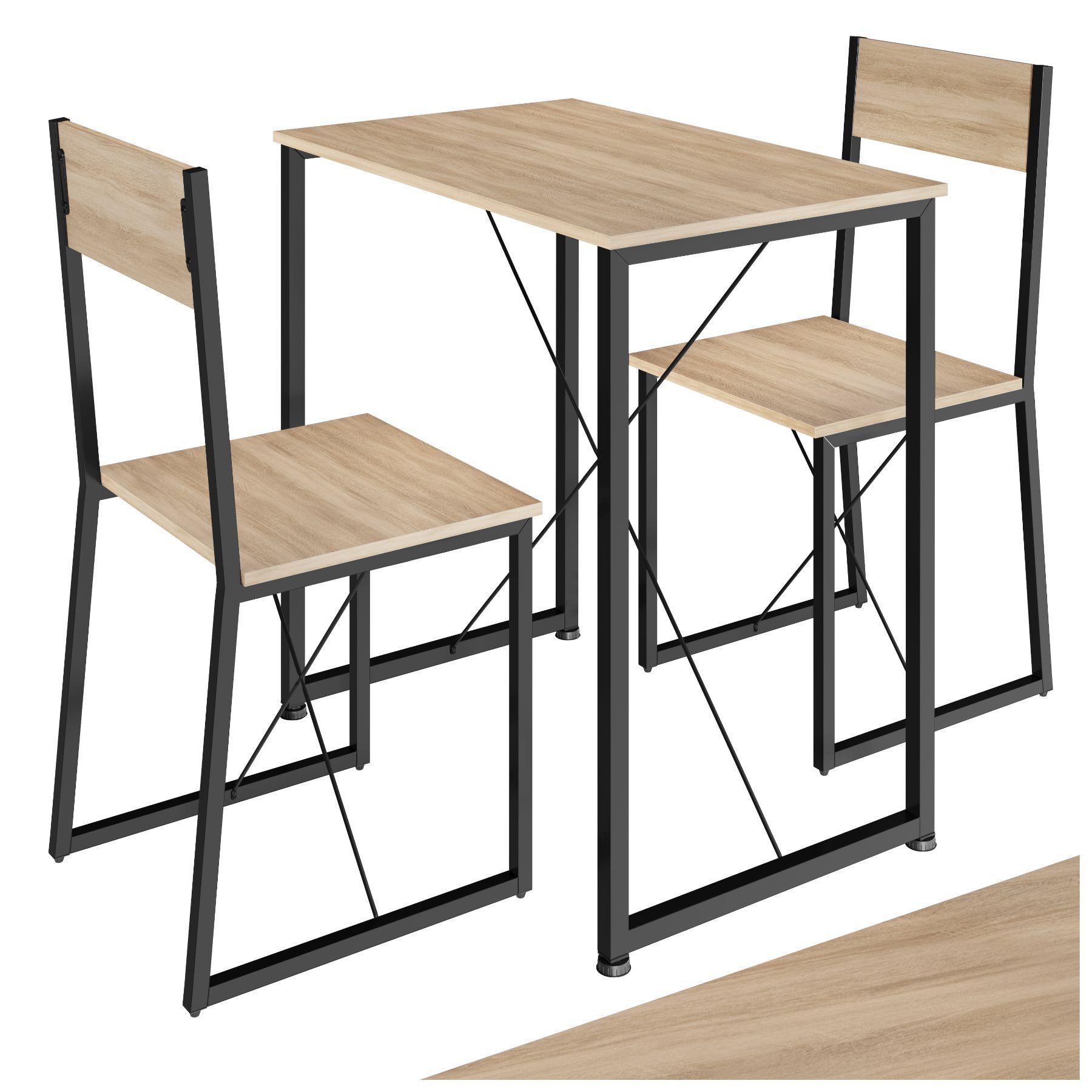 tectake Sitzgruppe Margate, (Set., 3-tlg), Solide und standsichere Stahlgestelle mit Pulverbeschichtung