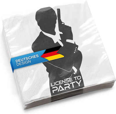 Goods+Gadgets Papierserviette Partygeschirr Servietten, (Partygeschirr Motto-Party, Papiertücher), Geheim-Agent