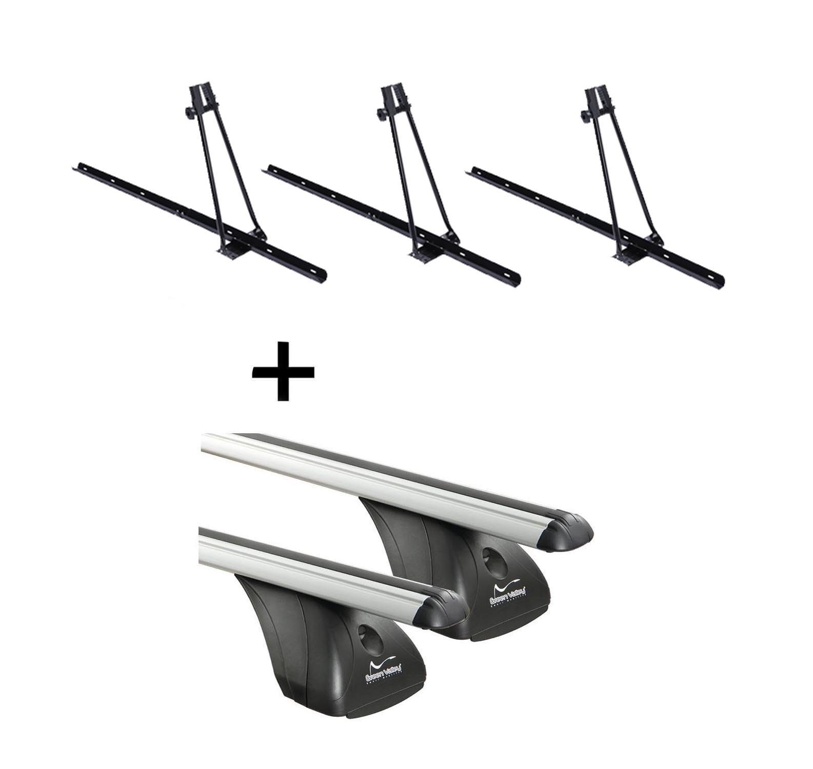 VDP Dachträger (Für Ihren LandRover Range II 5 Türer 1994-2002, Dachträger und drei Fahrradträger/Fahrradhalter im Set), 3xFahrradträger ORION + Dachträger Original kompatibel mit Land Rover Range II 5 Türer 1994-2002