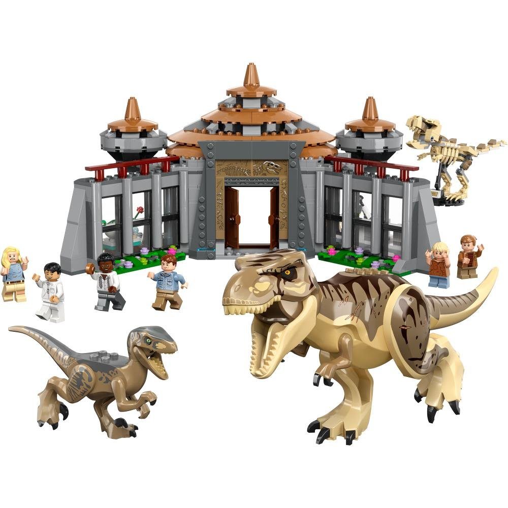 LEGO® Jurassic Park 76961 - Angriff des T.Rex + Raptors aufs Besucherzentrum Konstruktionsspielsteine, (693 St), Dinosaurier, Spielset für Kinder ab 12 Jahren