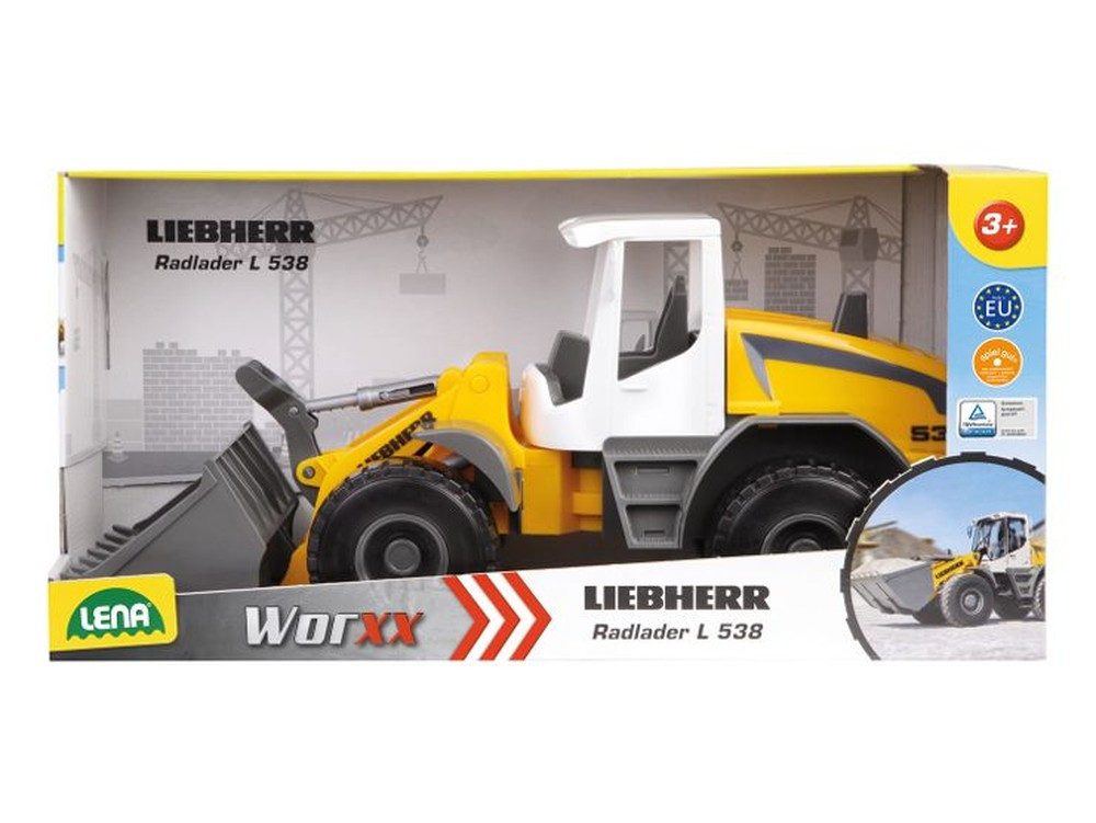SIMM Spielwaren Spielzeug-Radlader Radlader Liebherr L538 Litronic mit beweglichem Führerhaus