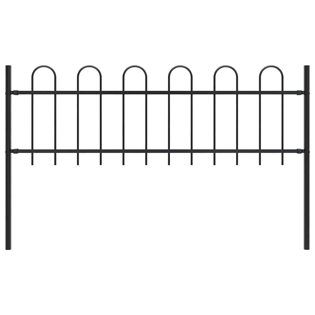 vidaXL Gartenzaun Gartenzaun mit Bügel-Design Stahl günstig online kaufen