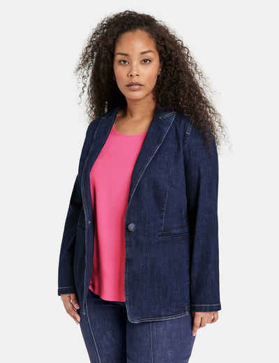 Samoon Jackenblazer Jeansblazer mit Kontraststepp