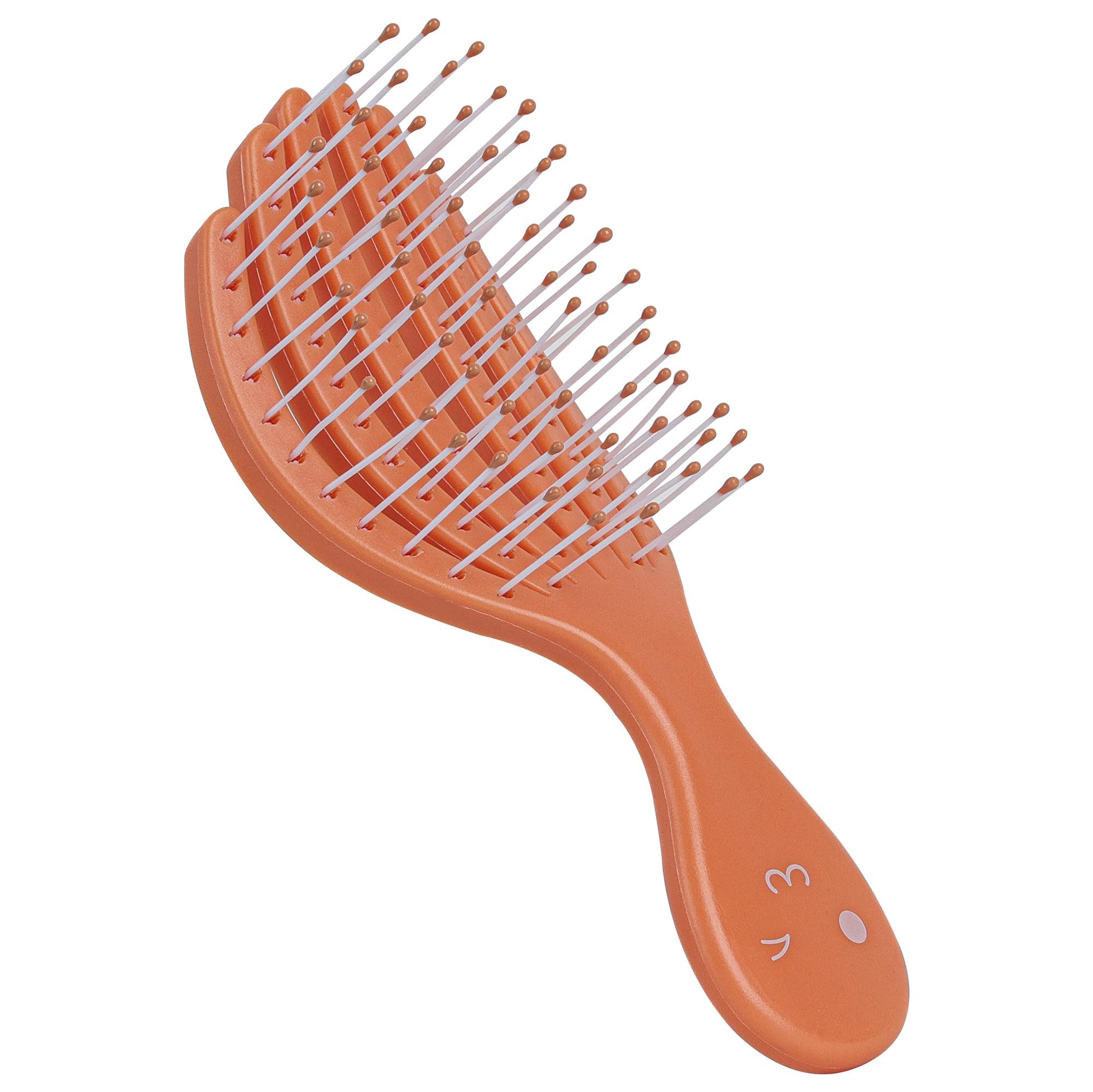 Ninabella Haarbürste Haarbürsten Locken lange Haare - Hair Brush - Kinderhaarbürste Orange, 1-tlg., Haarbürste ohne Ziepen für Kinder - Entwirrbürste - Detangler Bürste