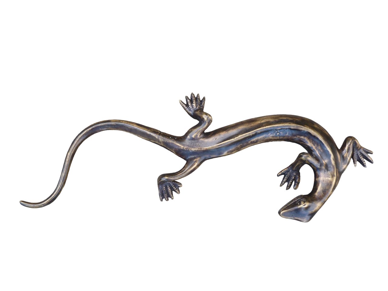IDYL Dekofigur IDYL Bronze-Skulptur Echse mit Hängevorrichtung, Bronze sehr robust witterungsbeständig