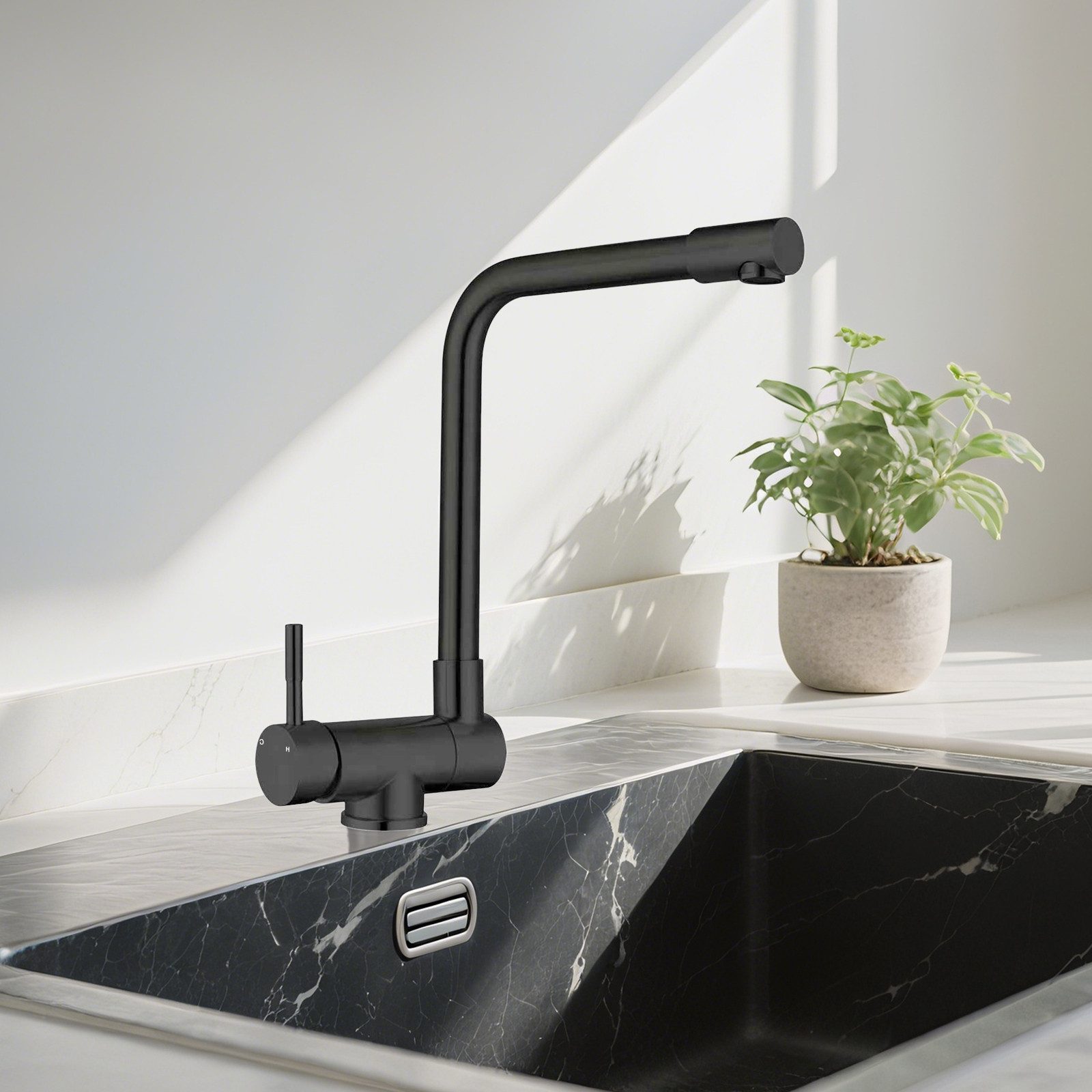 AICA Küchenarmatur Wasserhahn Küche Klappbar, 360° Schwenkbarer Hochdruck-A günstig online kaufen