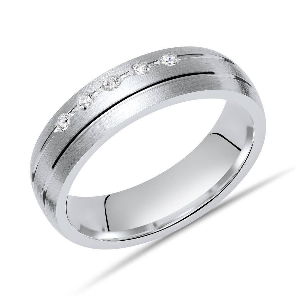 Unique Fingerring Unique Silberring 925 Sterling Silber Zirkonia 5mm breit R8533cz