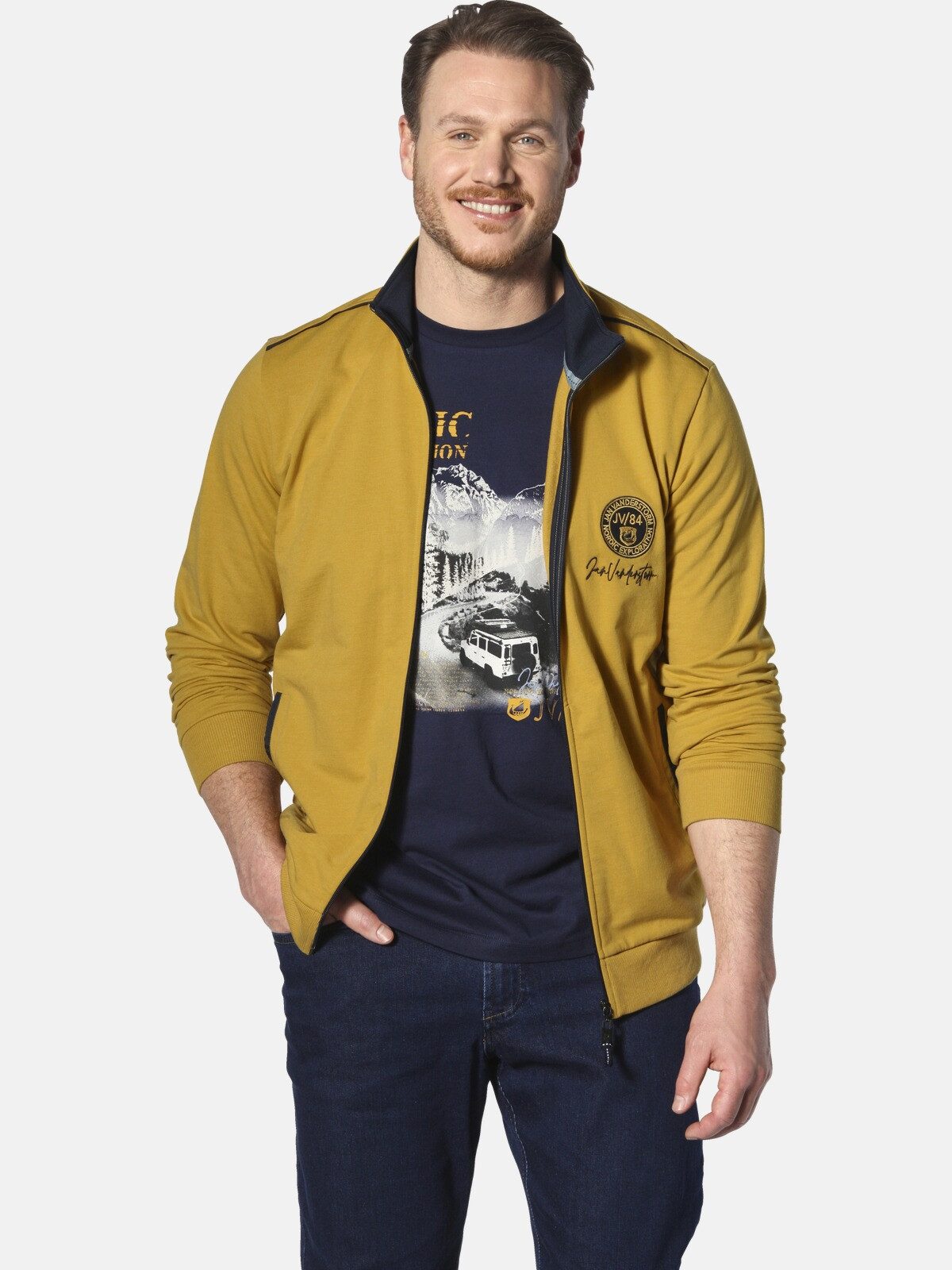 Jan Vanderstorm Sweatjacke ANDTARSEN mit Kontrastdetails günstig online kaufen