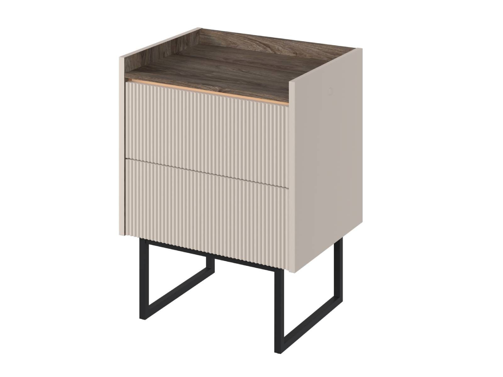 yourhouse24 Nachttisch LAGO LG-09 mit Beleuchtung Beige