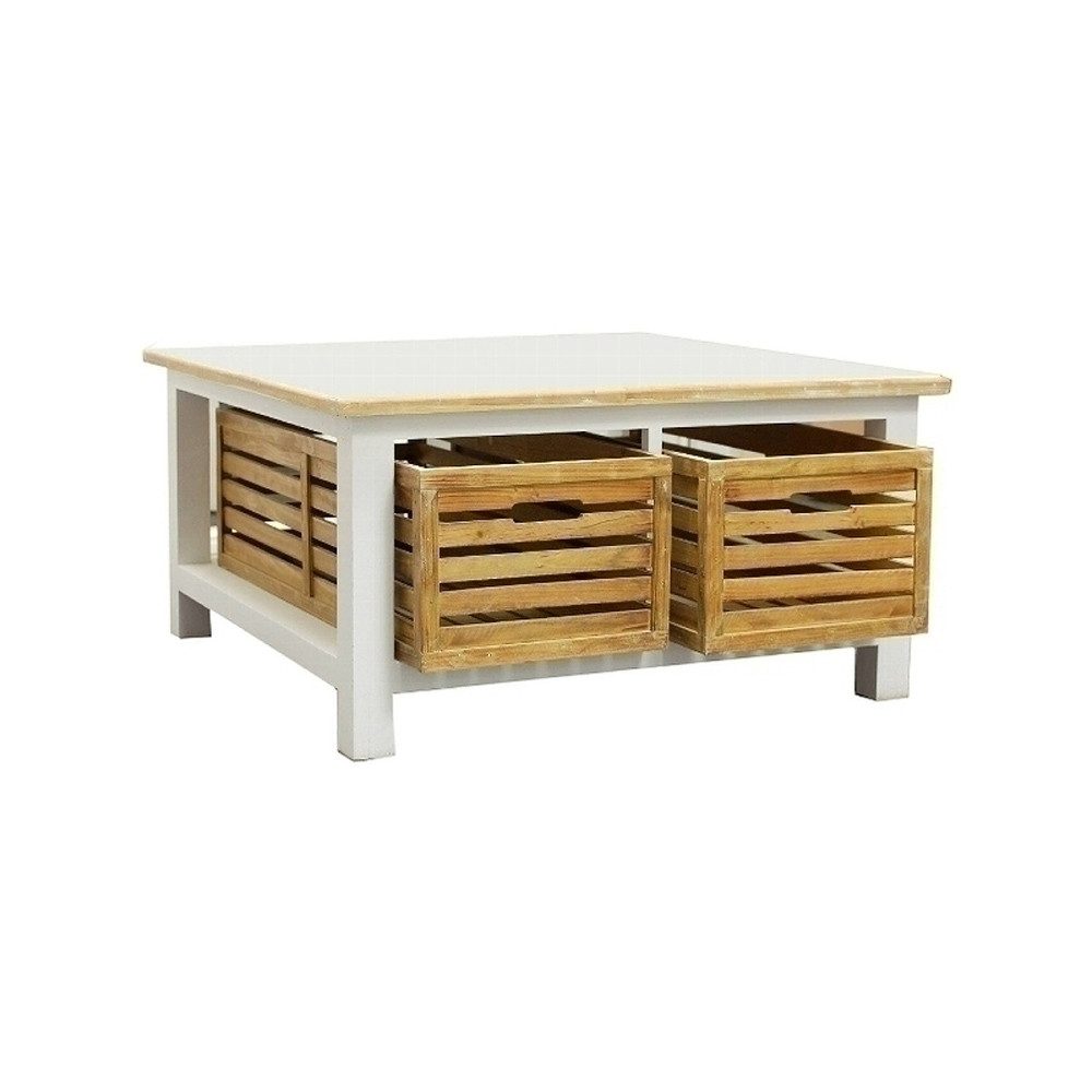 Myflair Möbel & Accessoires Couchtisch Couchtisch PROVENCE weiß braun aus Holz Wohnzimmertisch im Landhaussti