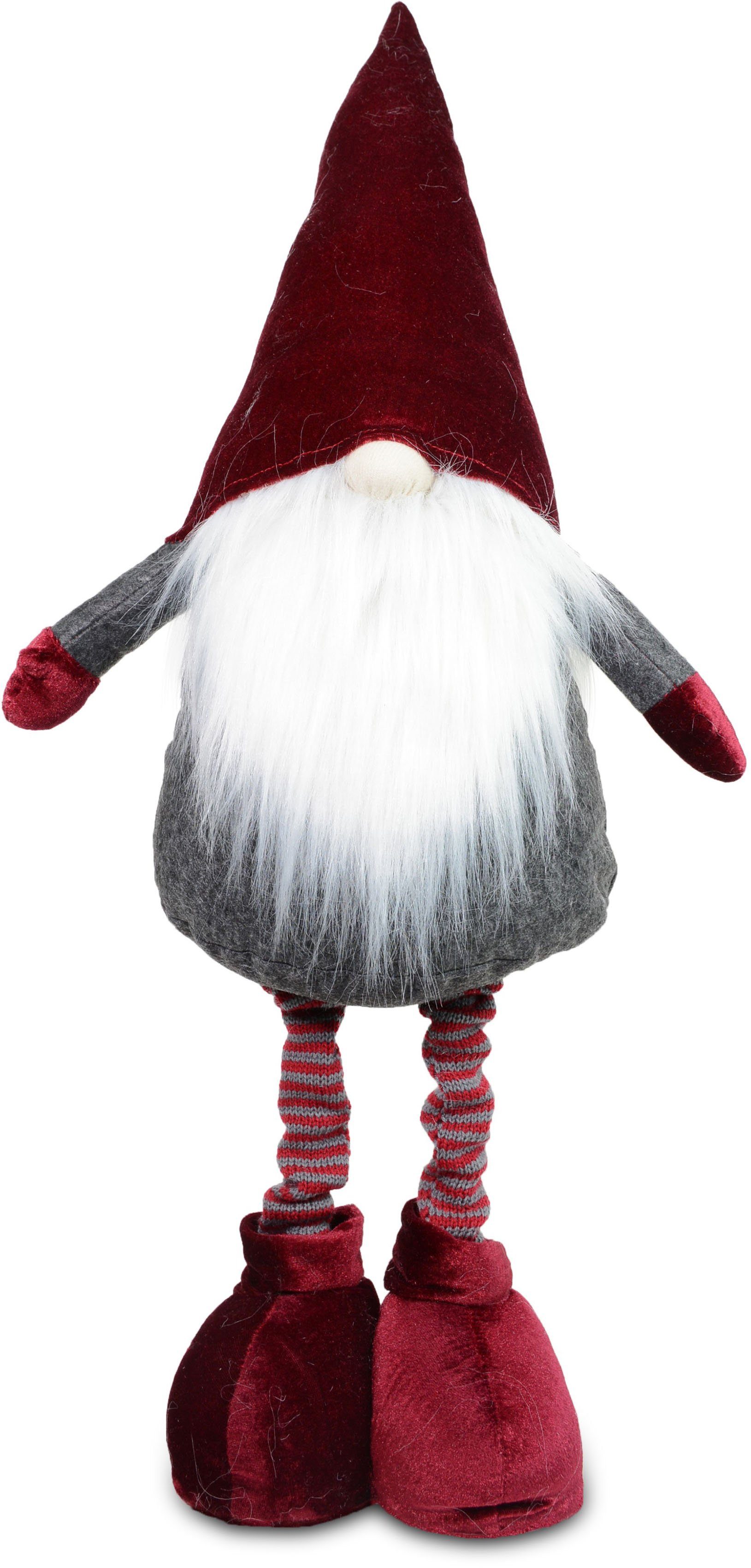 RIFFELMACHER & WEINBERGER Weihnachtsfigur Wichteljunge, Weihnachtsdeko (1 St), Wichtel mit Ausziehbeinen, Höhe ca. 65 cm bis 95 cm