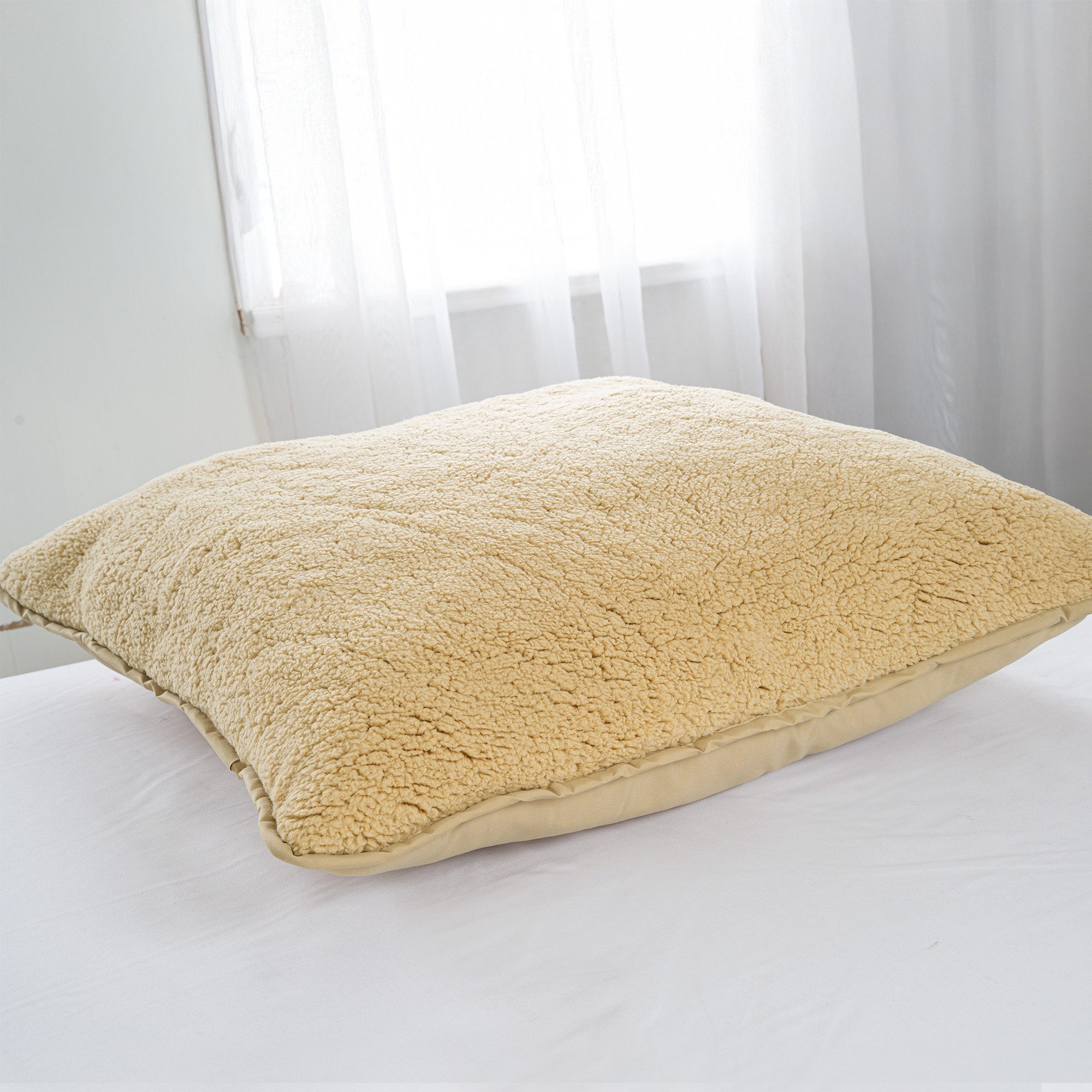 my home Microfaserkissen Elvia, Teddy Plüsch günstig online kaufen