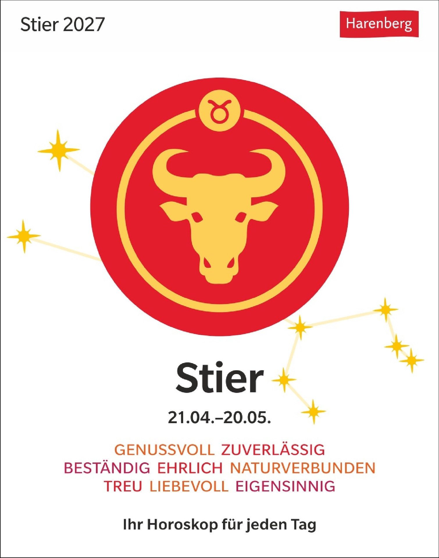 Athesia Kalenderverlag Tischkalender Stier Sternzeichenkalender 2027 - Tagesabreißkalender - Ihr Horosko...