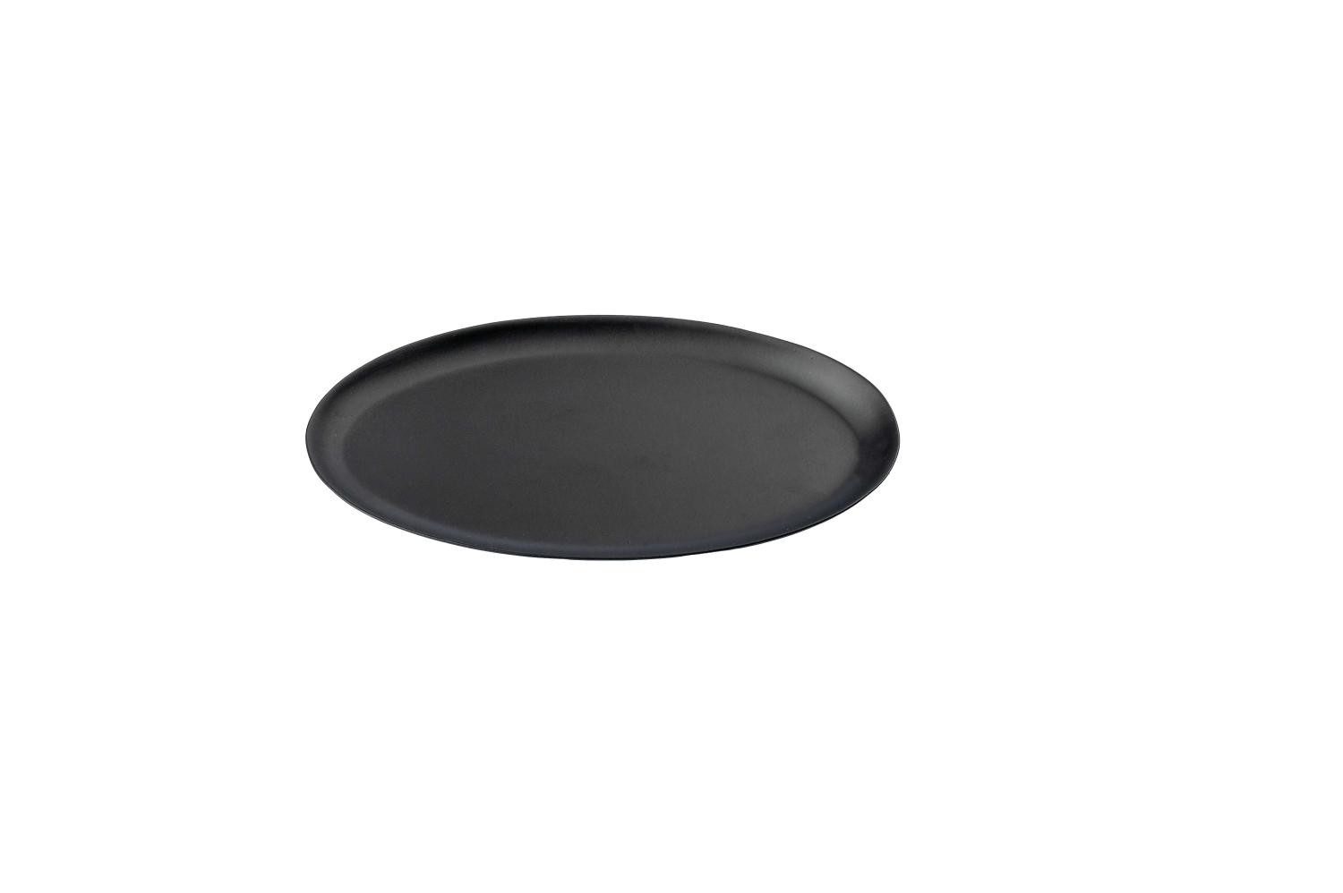 INNA-Glas Kerzenhalter Kerzenteller Emmeline aus Metall, schwarz, 12x9cm