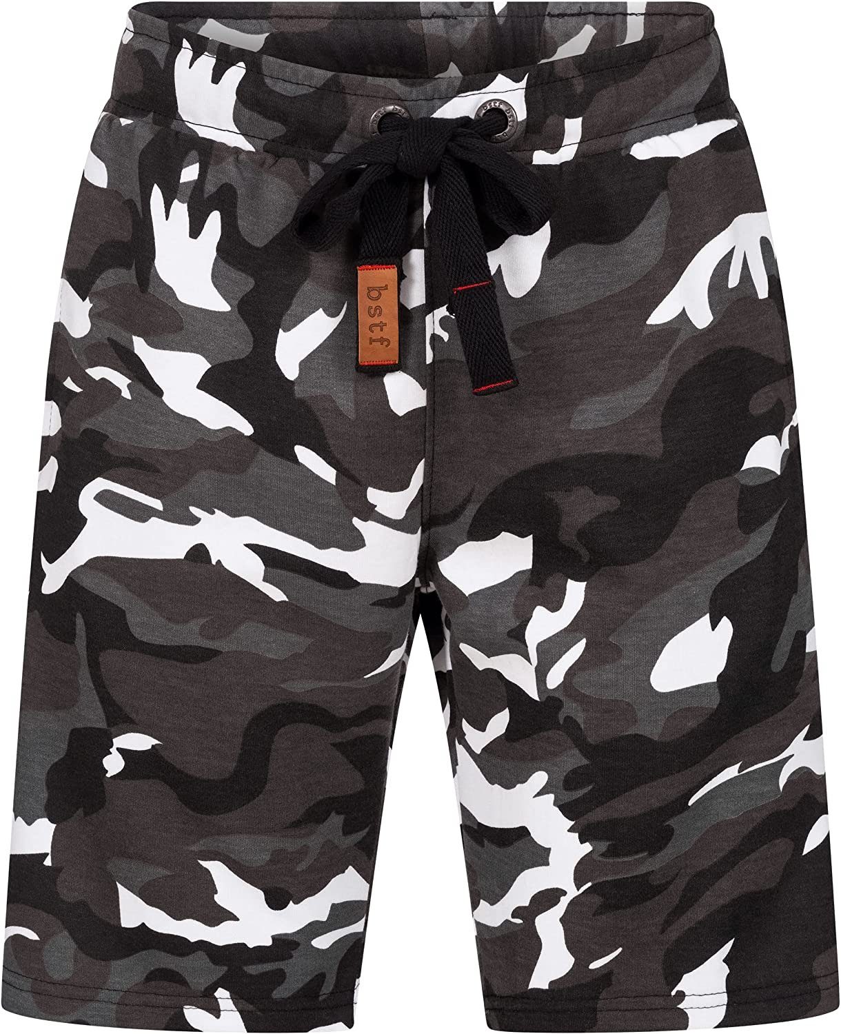 Basisstoff Shorts Wyld Herren Shorts Kurze Hose Bermuda aus Baumwolle Camo Grau