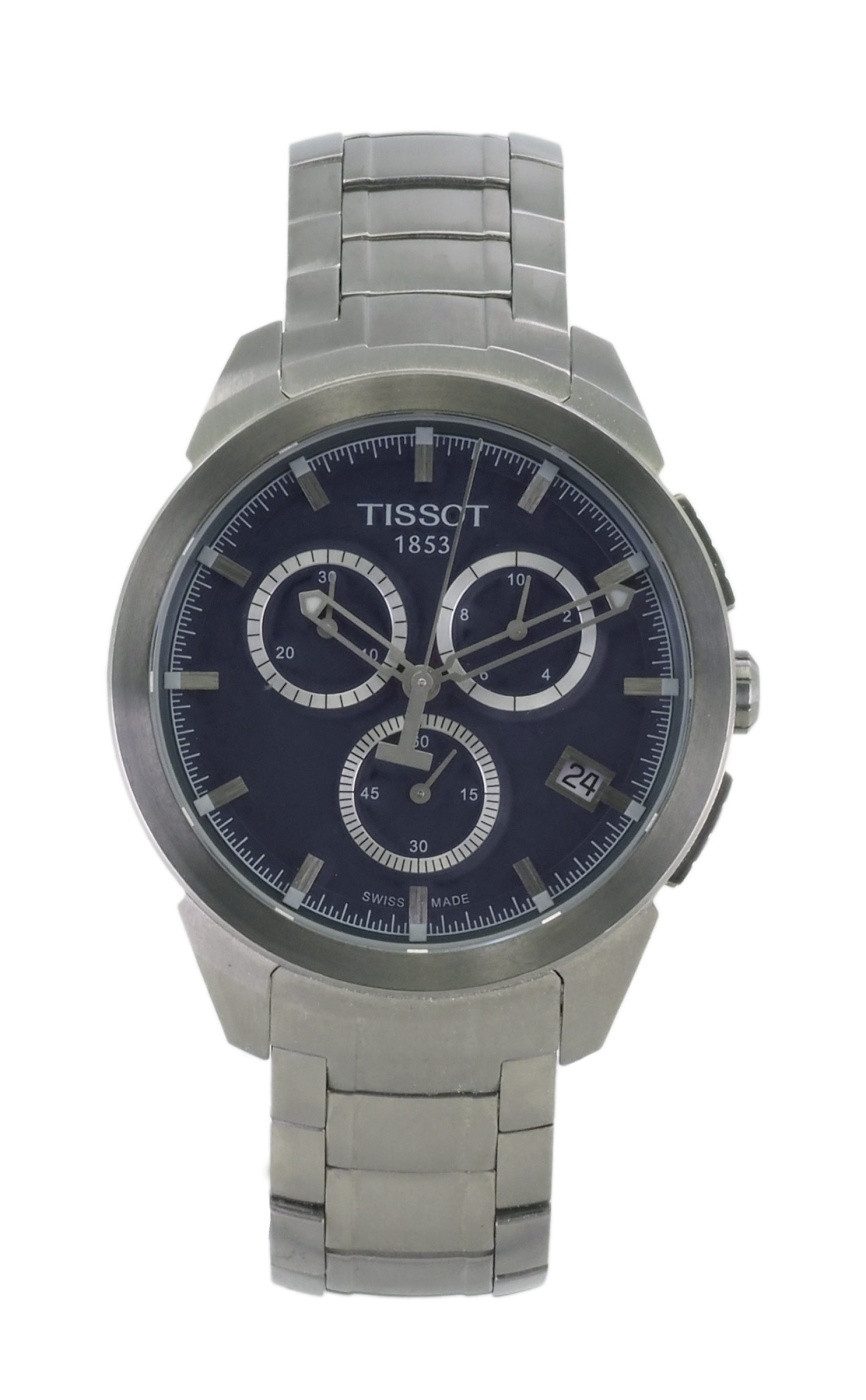 Tissot Quarzuhr Tissot Herren Quarz Uhr Titanium Chronograph T0694174404100, (Silber)