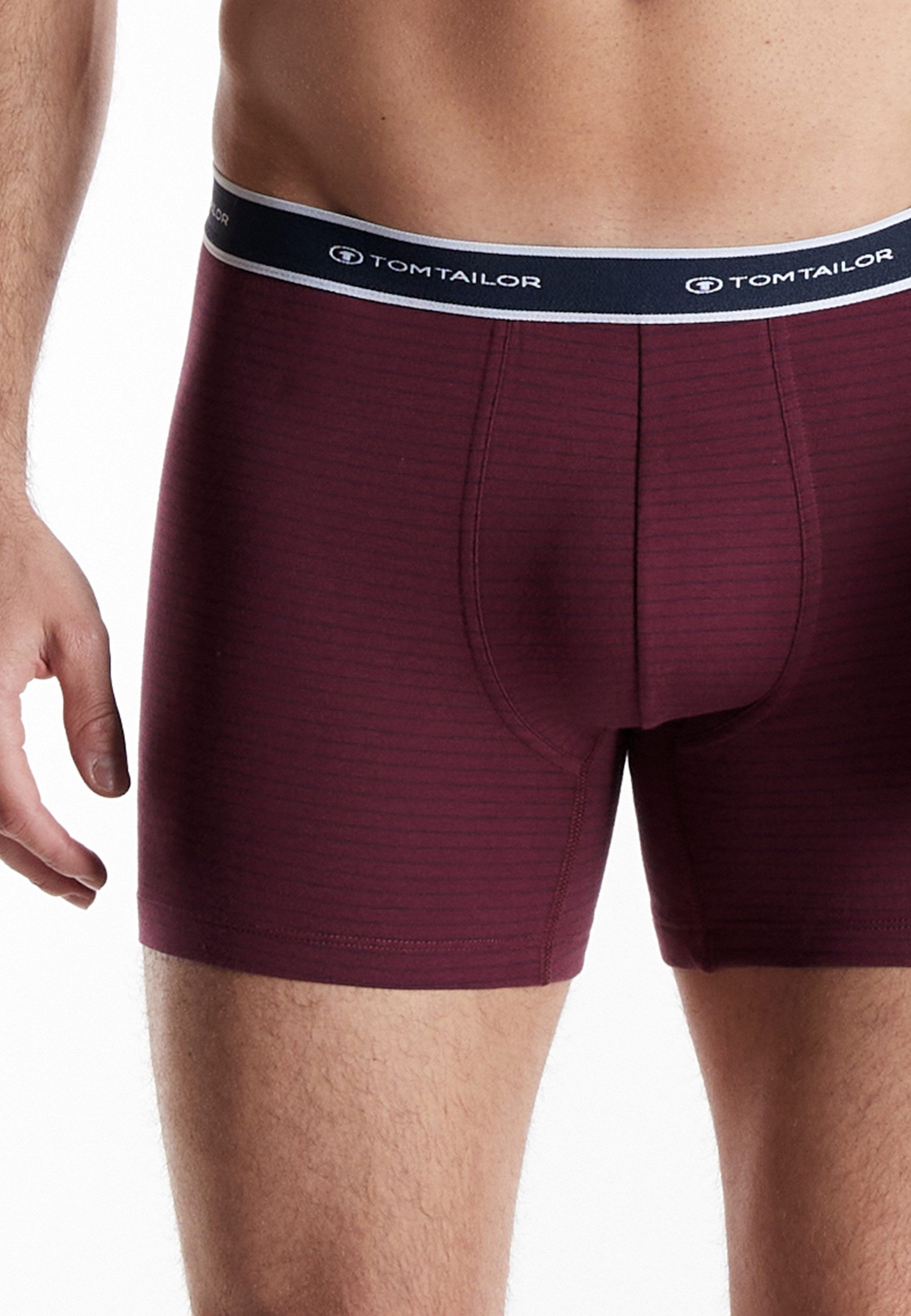 TOM TAILOR Lange Unterhose Kentucky Logobund, basic, gestreift, eng, bequem, weich, Baumwollmix