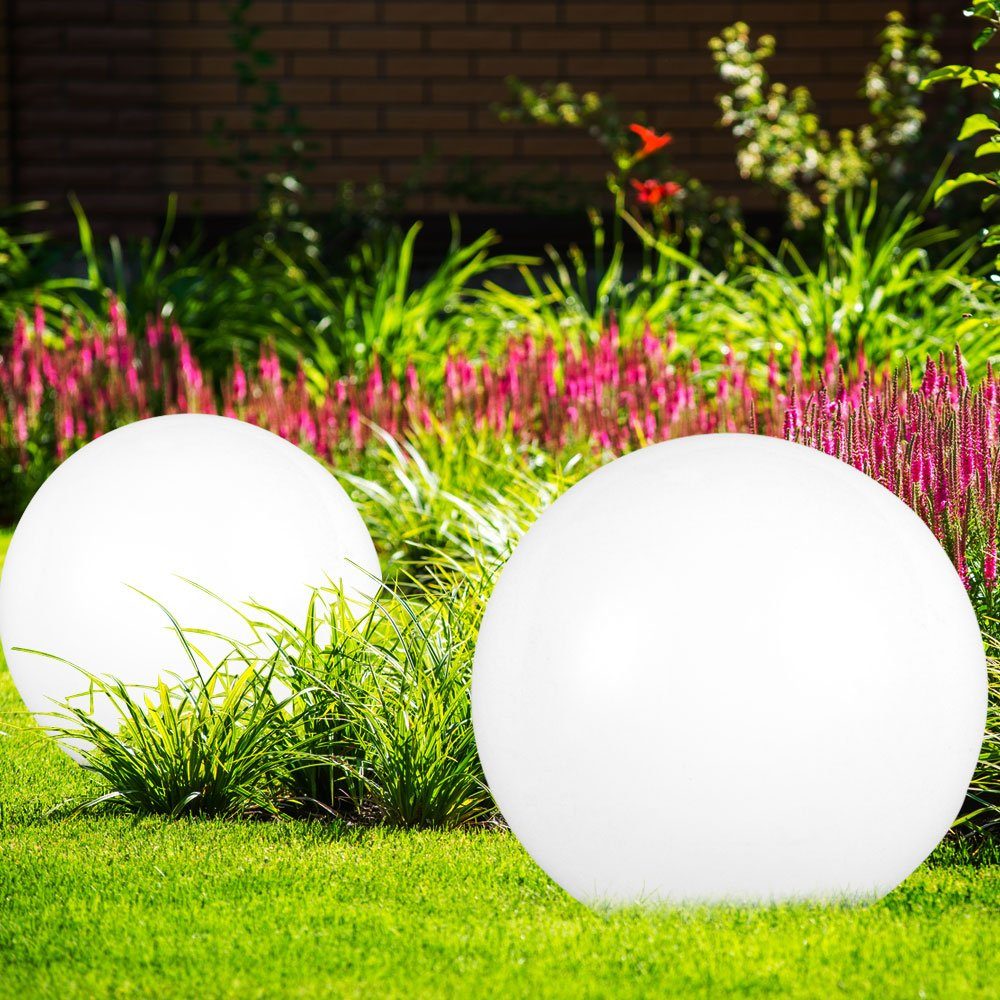 LED Gartenstrahler, 2er Set LED Solar Kugeln Erdspieß Leuchten