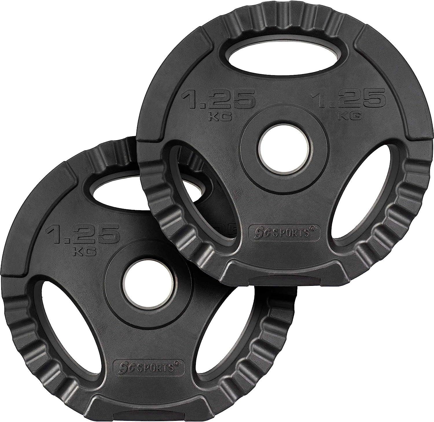 ScSPORTS® Hantelscheiben 2er Set 1,25/2,5/5/10/15kg 30mm Gewichtsscheiben Hantel, 5 kg, (2-tlg)