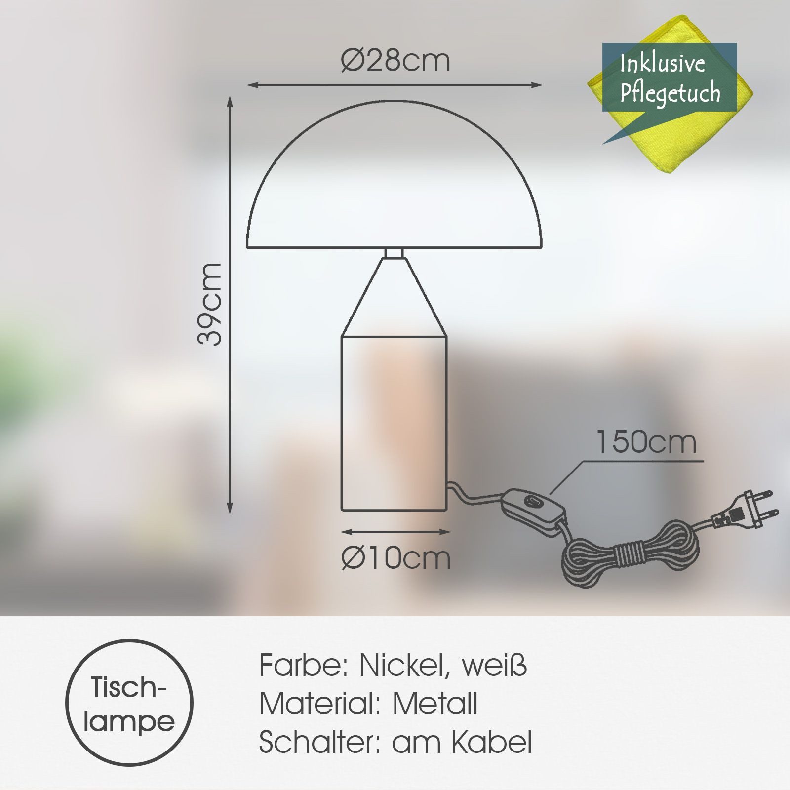 bmf-versand Tischleuchte Tischleuchte Wohnzimmer Tischlampe Schlafzimmer Nachttischlampe, Modern, ohne Leuchtmittel, Pilz Form