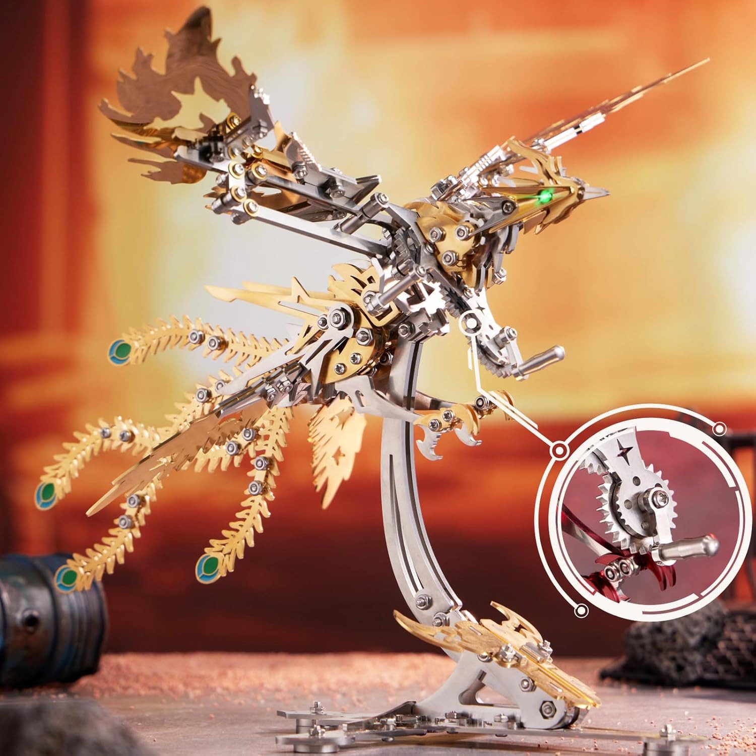 FANNOU 3D-Puzzle, 358 Puzzleteile, 3D Metallbausatz Phönix – Mechanisches Kunstmodell