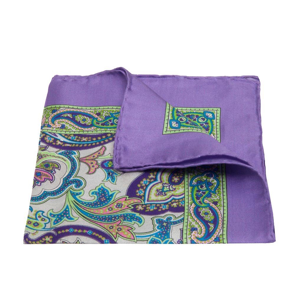 BGENTS Einstecktuch Handrolliertes Twill-Einstecktuch aus reiner Seide mit Paisley-Muster, Besondere Farbbrillanz