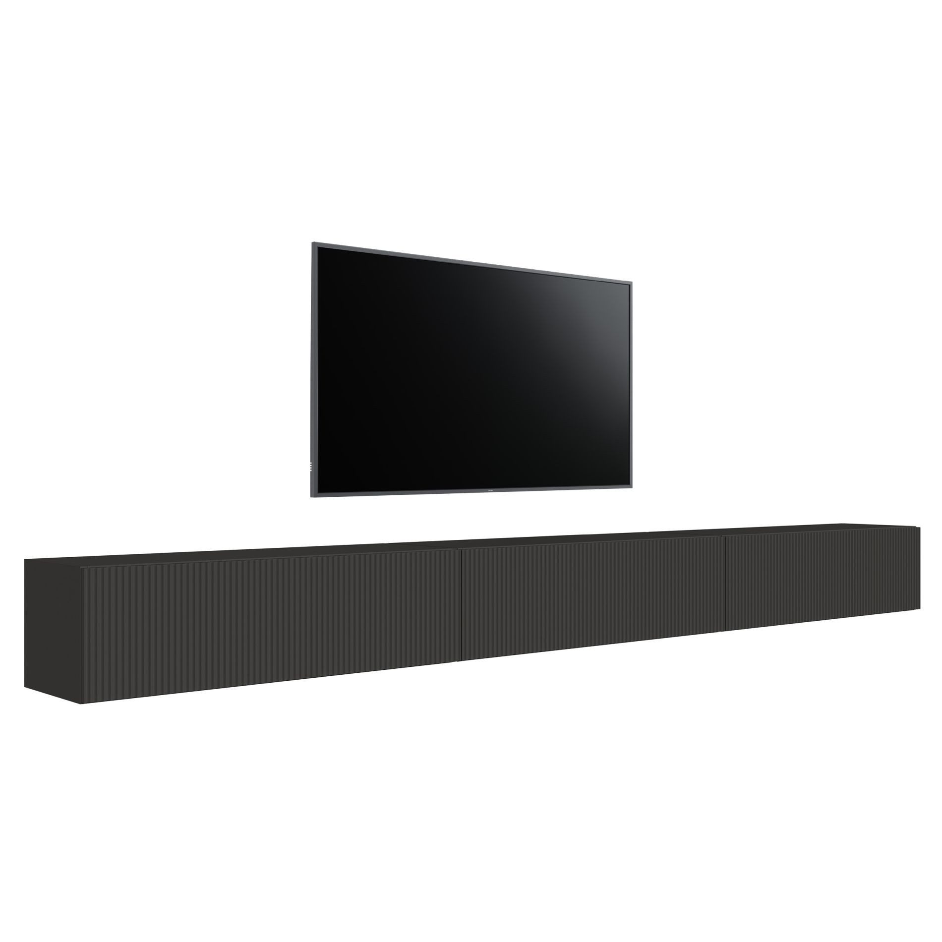 Selsey TV-Schrank VELDIO TV-Hängeboard mit Riffel-Optik, Schwebendes Design, 100 / 200 / 300 cm