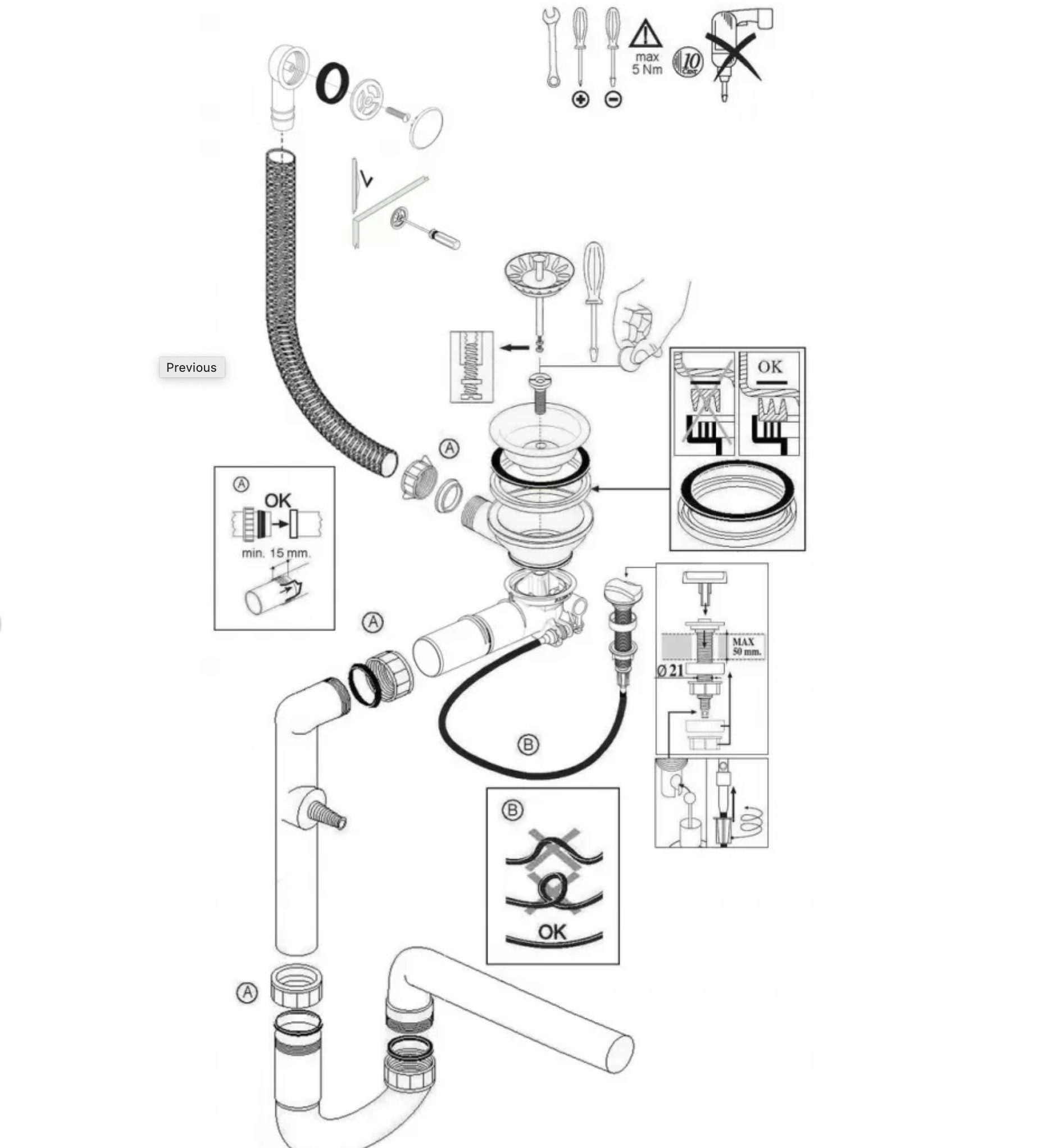 Homeline Granite Sink Bavaria Granite Sink Black Kitchen Sink Granite Siphon Built-in Sink 76x16, Rectangular, 76/44 cm, (Value Pack, 2 pcs., With Accessories)