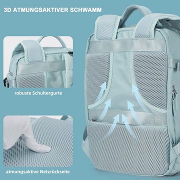 WISHDOR Reiserucksack Freizeitrucksack Sportrucksack Reisen Rucksack Sporttasche Rucksäcke (Notebook Laptop Tasche Schule Uni Rucksack Handgepäck wasserdicht, Herren Damen, Schuhfach Nasstasche, Handgepäckrucksack, USB-Ladeanschluss), Schulrucksack Schultasche Weekender Schwimmen Yoga Fitnessstudio Gym