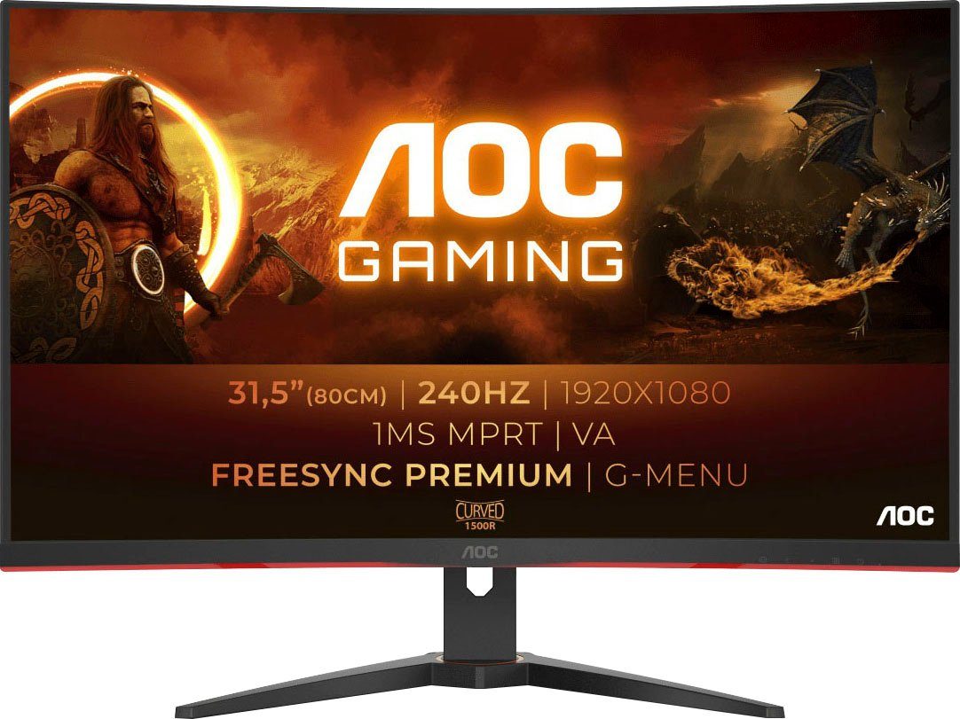 AOC C32G2ZE/BK Curved-Gaming-Monitor (80 cm/32 ", 1920 x 1080 px, Full HD, 1 ms Reaktionszeit, 240 Hz, VA LED)