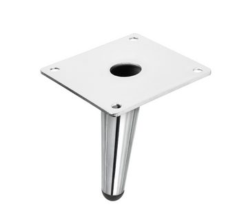 Prima-Online Tischbein 4x Schräg Möbelfüße Chrome Konisch Möbelbeine Metall 10-23 cm
