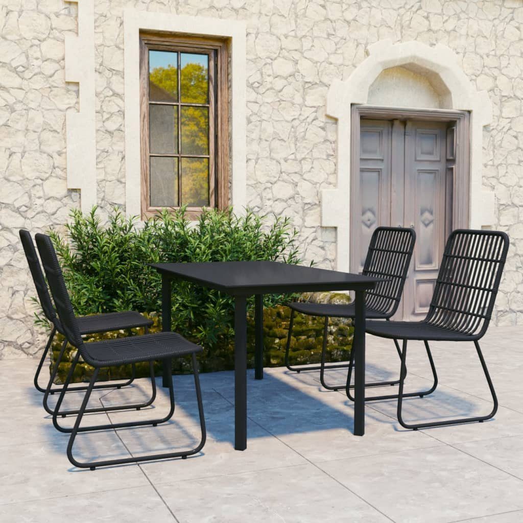 vidaXL GartenEssgruppe »5tlg. GartenEssgruppe Poly Rattan und Glas