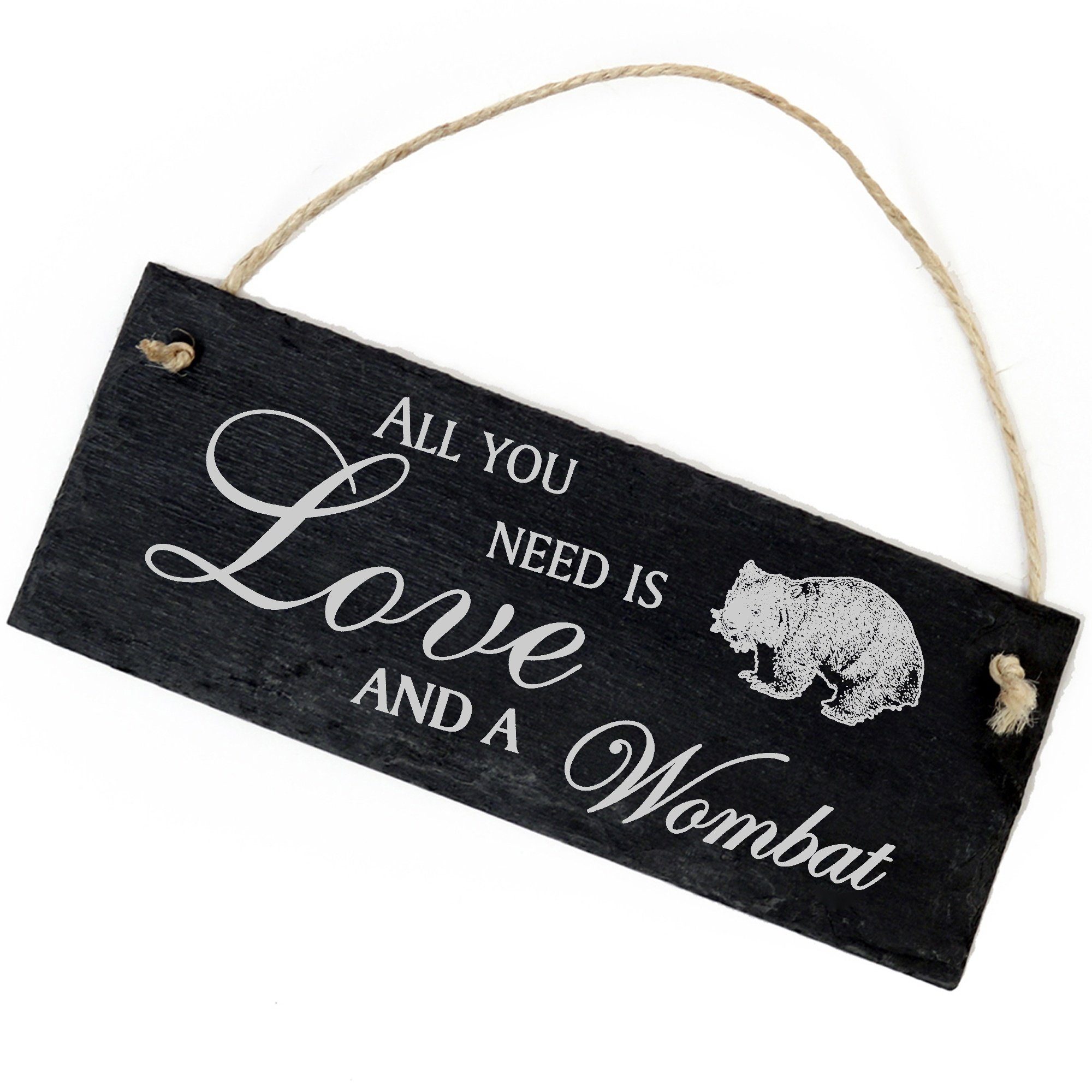 Dekolando Hängedekoration Wombat 22x8cm All you need is Love and a Wombat