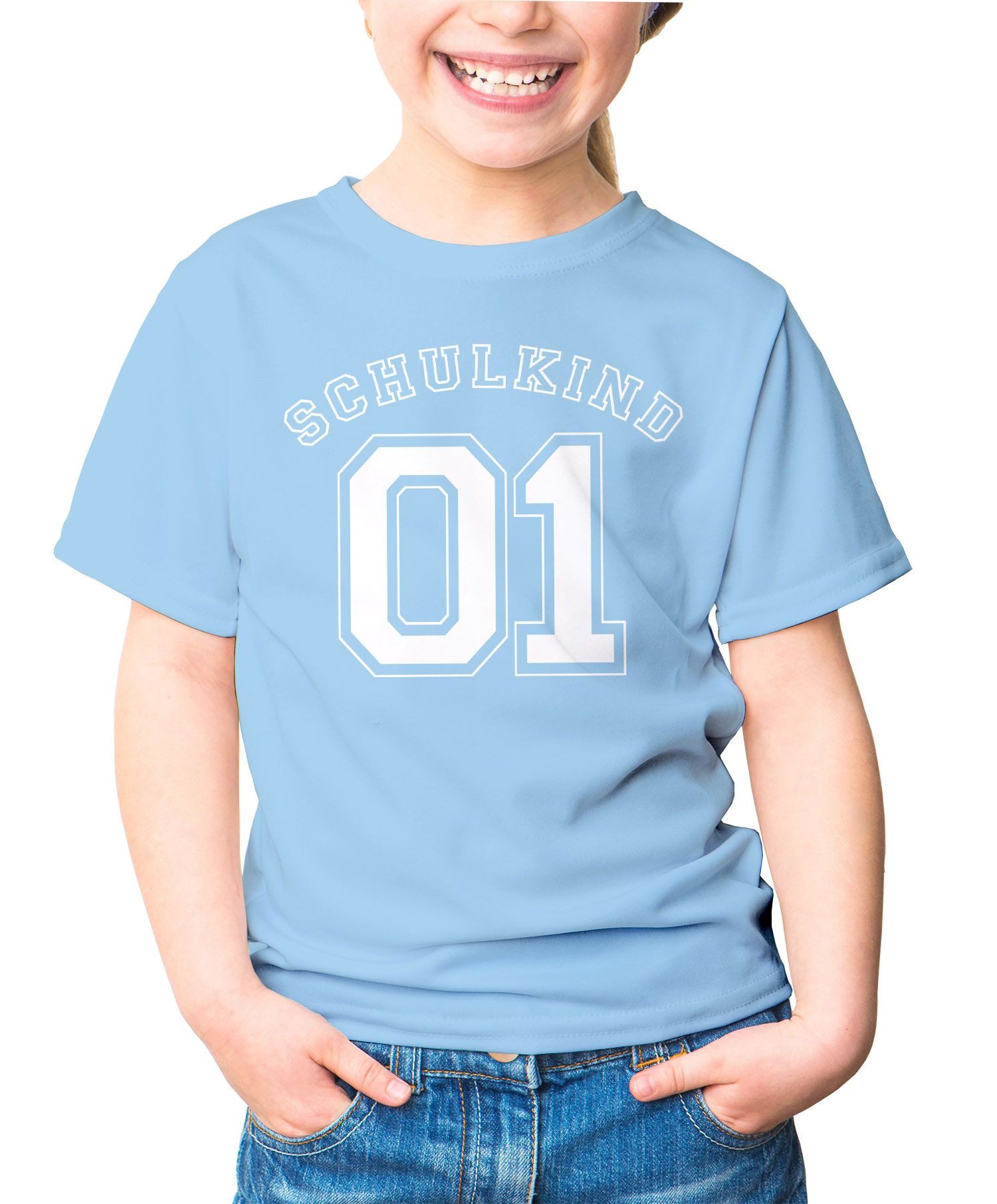 MoonWorks Print-Shirt Kinder T-Shirt Mädchen Aufdruck Schulkind 01 Geschenk zur Einschulung