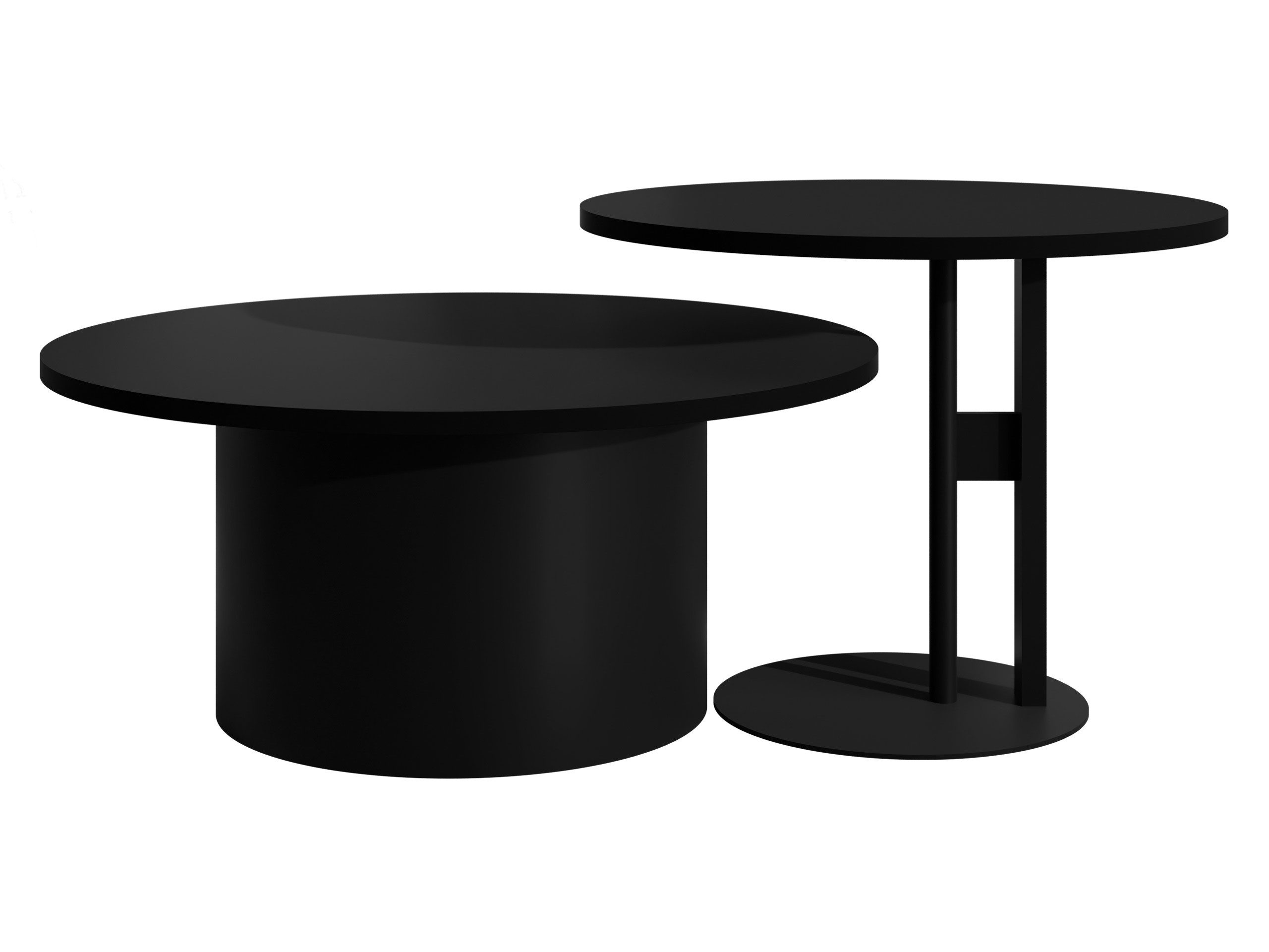 MIRJAN24 Couchtisch Monar (2er-Set), Beine aus Stahl, 58x58x45 cm + 75x75x33 cm