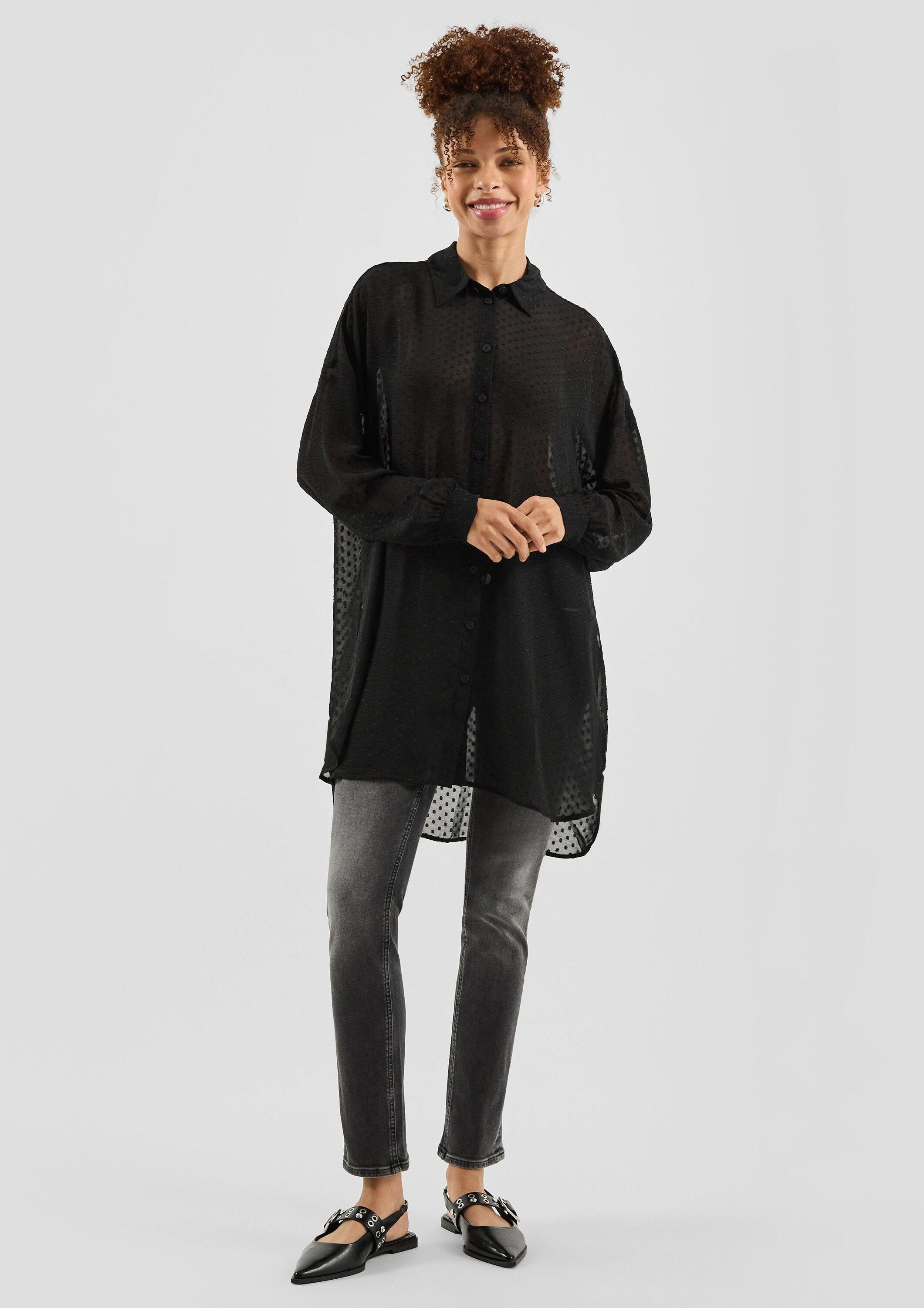 QS T-Shirt Bluse Leicht transparente Longbluse